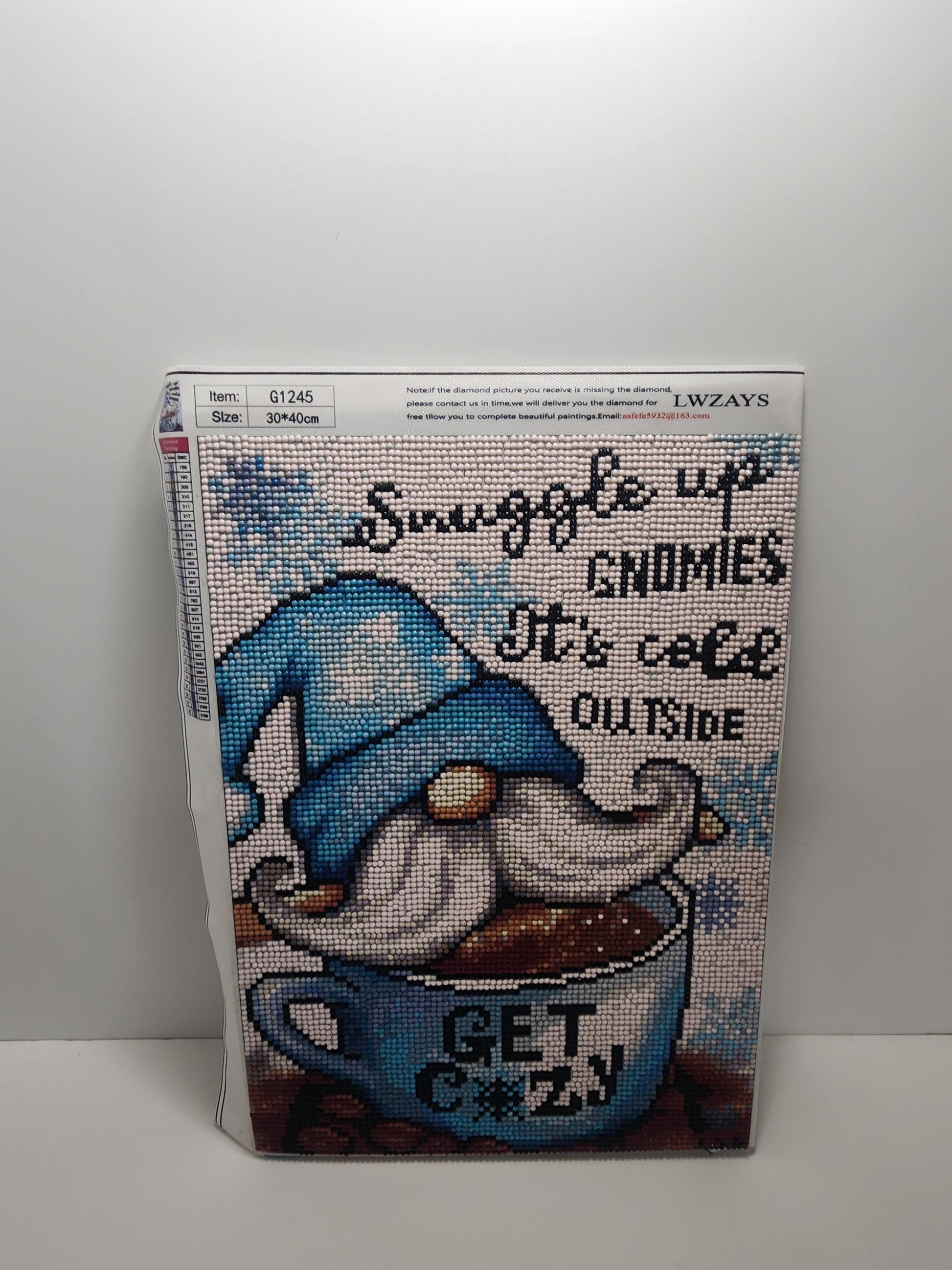 Snuggled Up Gnome Diamond Art - Diamonds - Diamond Art - Gnomes - Garden - Garden Decor - Art - Wall Decor - Pictures