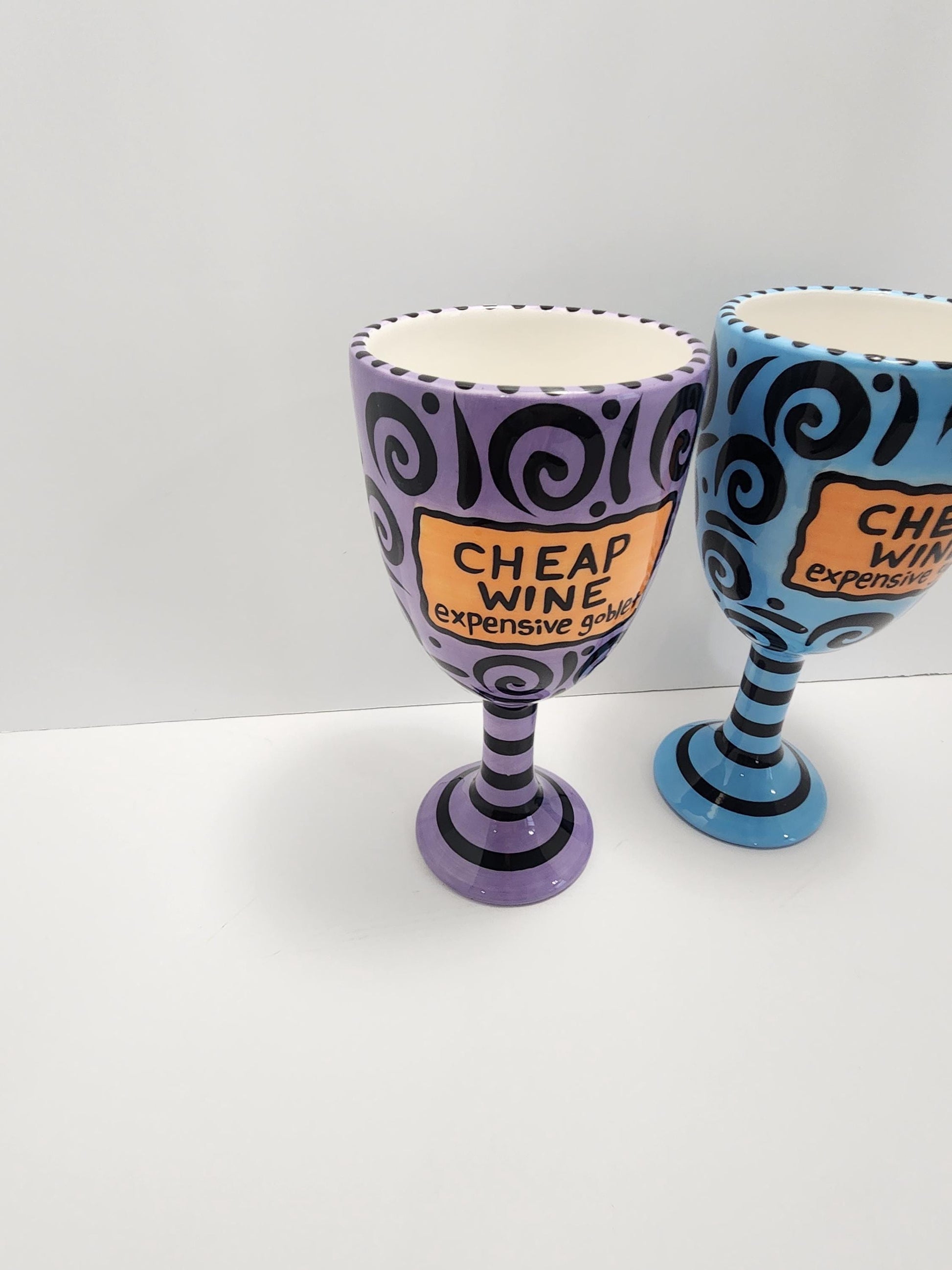 Colorful Blue & Purple Wine Goblets - Cheap Wine - Wine - Goblets - Colorful Glasses - Glasses - Wine Gifts - Wine Glass