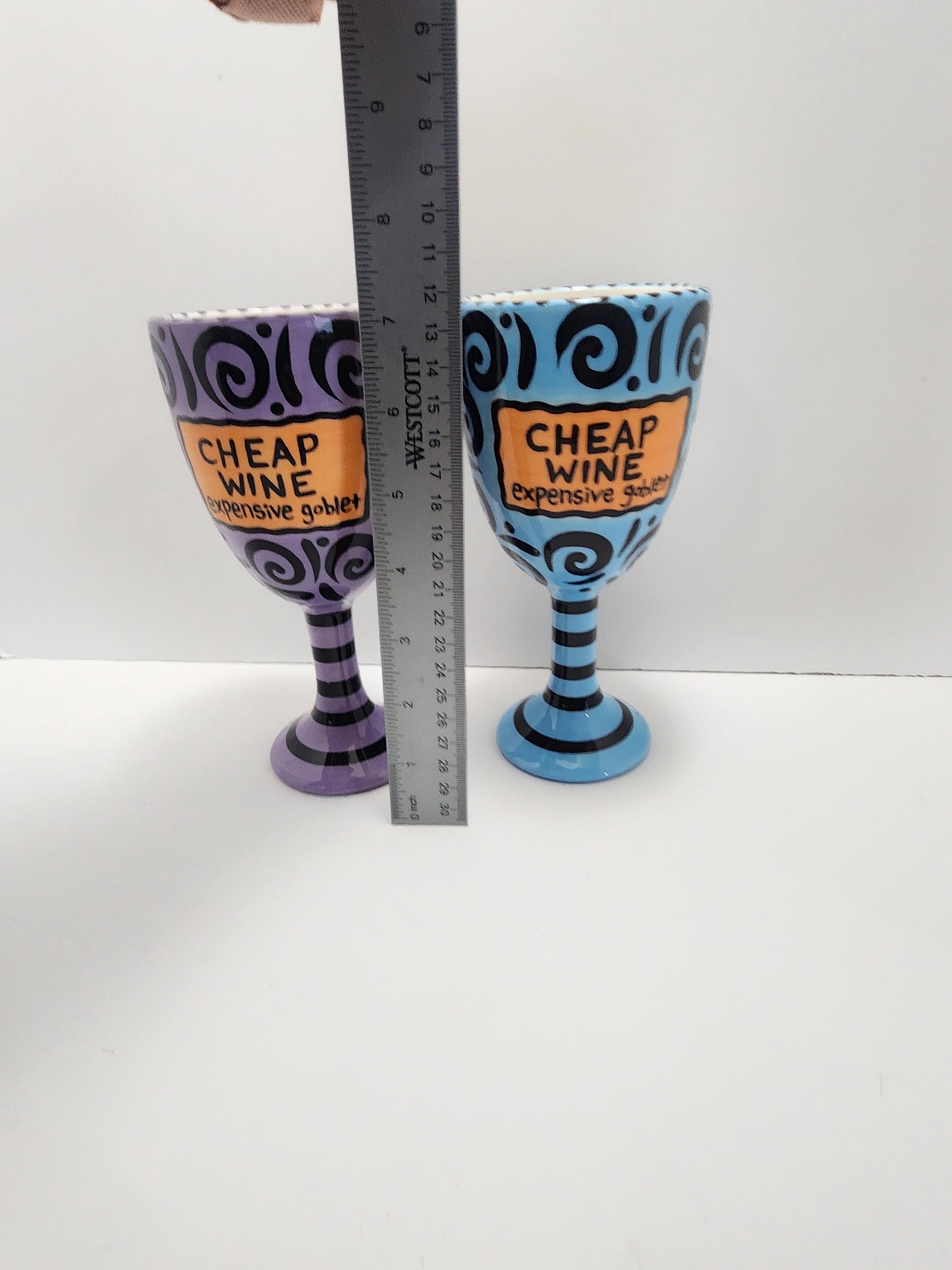 Colorful Blue & Purple Wine Goblets - Cheap Wine - Wine - Goblets - Colorful Glasses - Glasses - Wine Gifts - Wine Glass