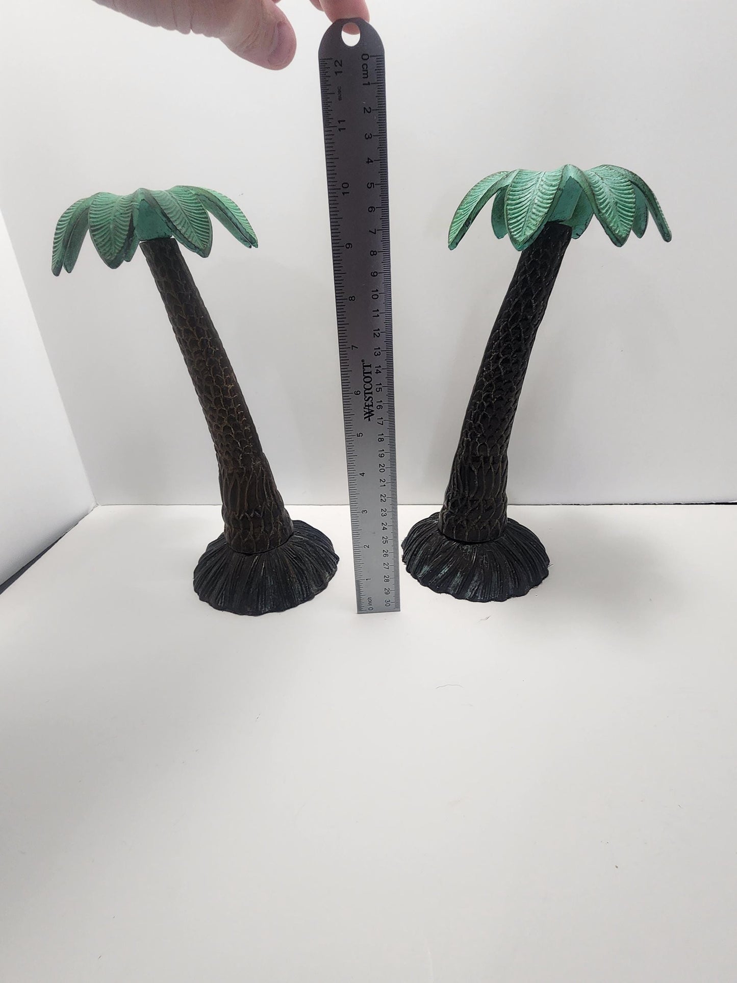 Palm Trees Set of 2 Iron Vintage 1980s Candle Holders - Palm Trees - Candles - Candle Holders - Tealights - Tealight Holders - Beach - Decor