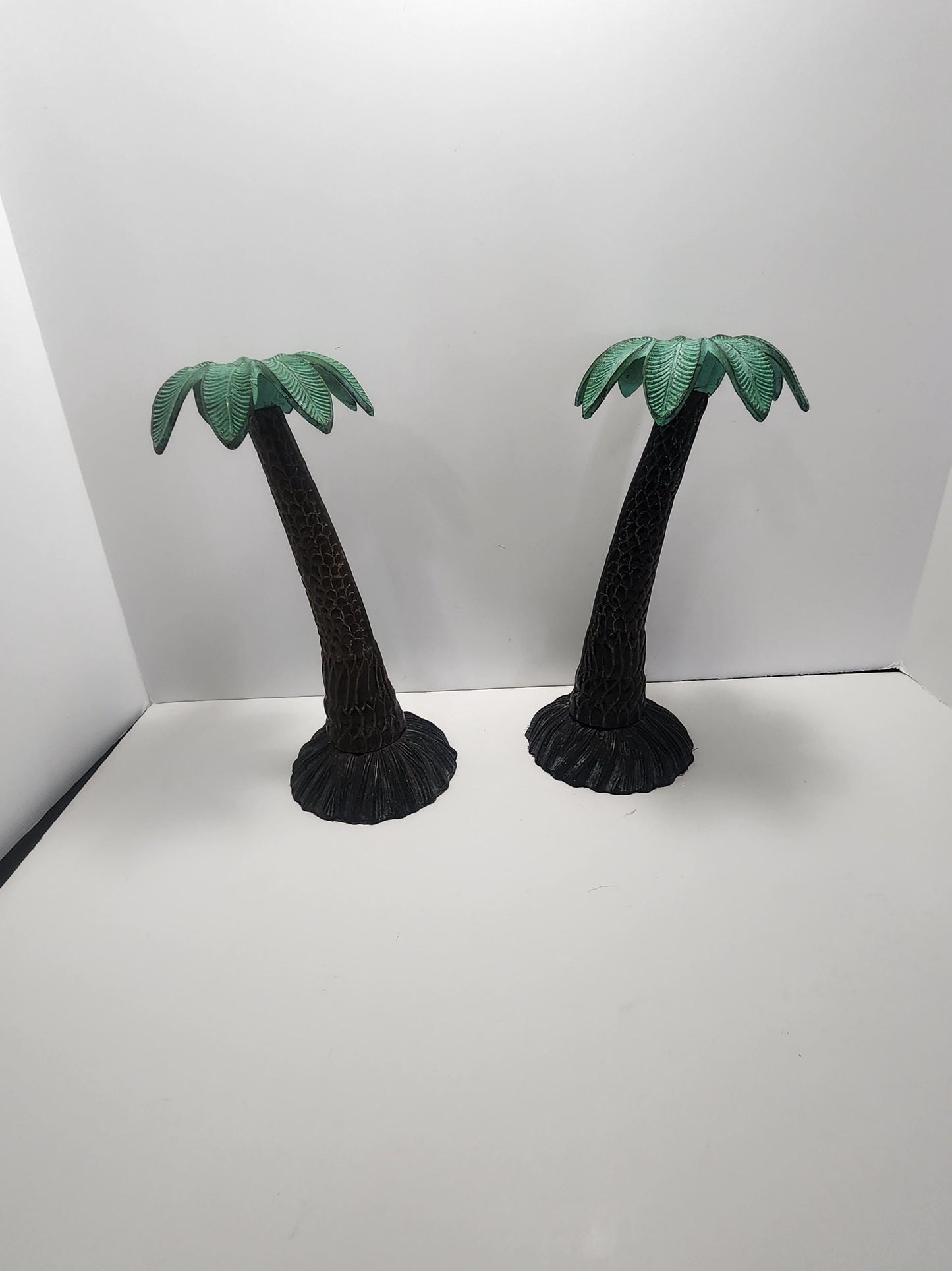 Palm Trees Set of 2 Iron Vintage 1980s Candle Holders - Palm Trees - Candles - Candle Holders - Tealights - Tealight Holders - Beach - Decor
