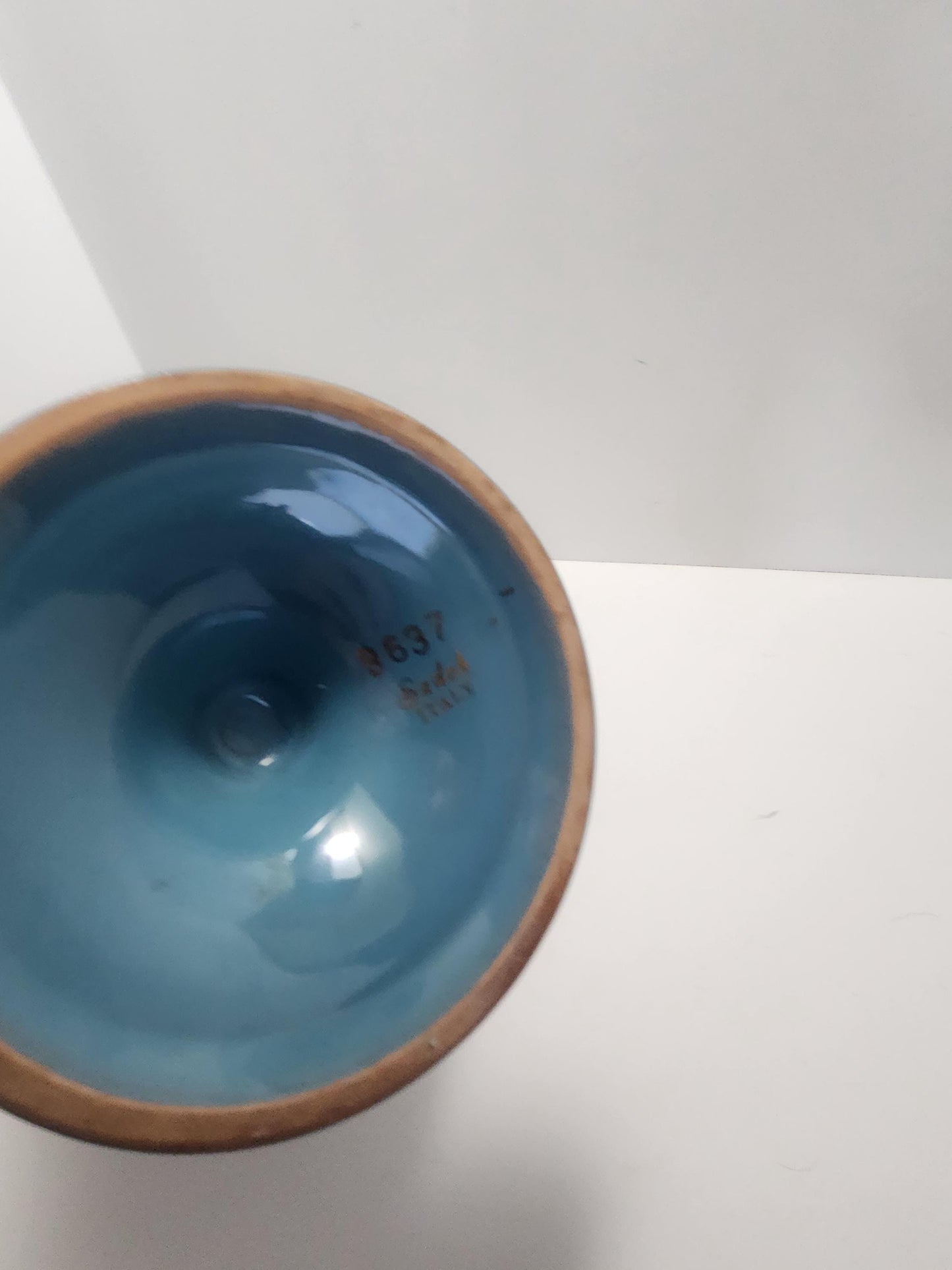 Italian Florentine Pottery Blue Vase - Vase - Pottery - Italian Pottery - Italian - Florentine - Florentine Pottery