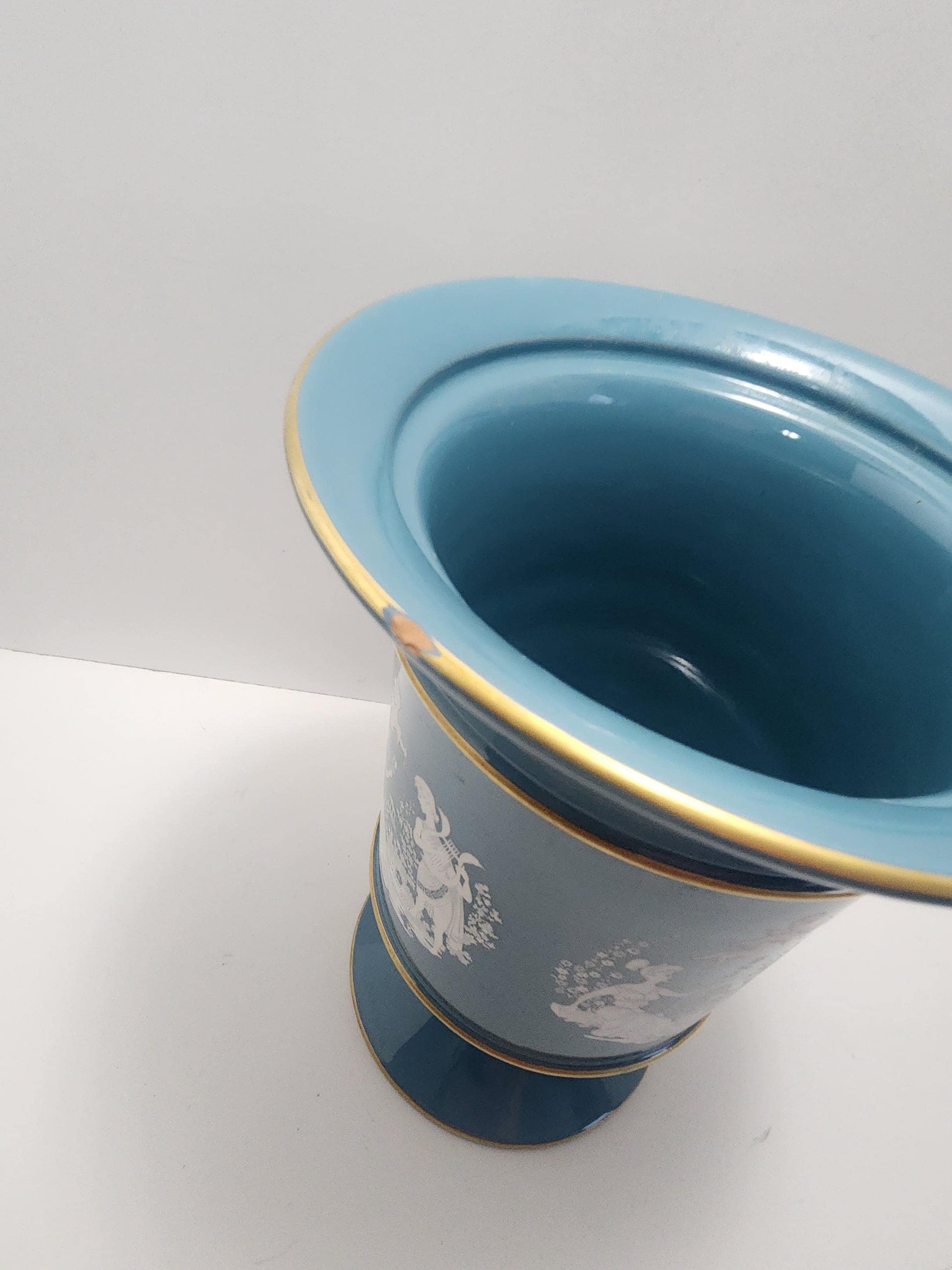 Italian Florentine Pottery Blue Vase - Vase - Pottery - Italian Pottery - Italian - Florentine - Florentine Pottery