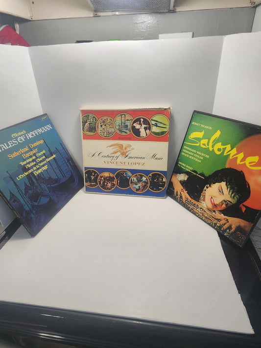Orchestra 1970s Vintage Record Full Sets Lot of 3 - Vincent Lopez A Century Of American Orchestra - Offenbach Tales Of Hoffman - Salone