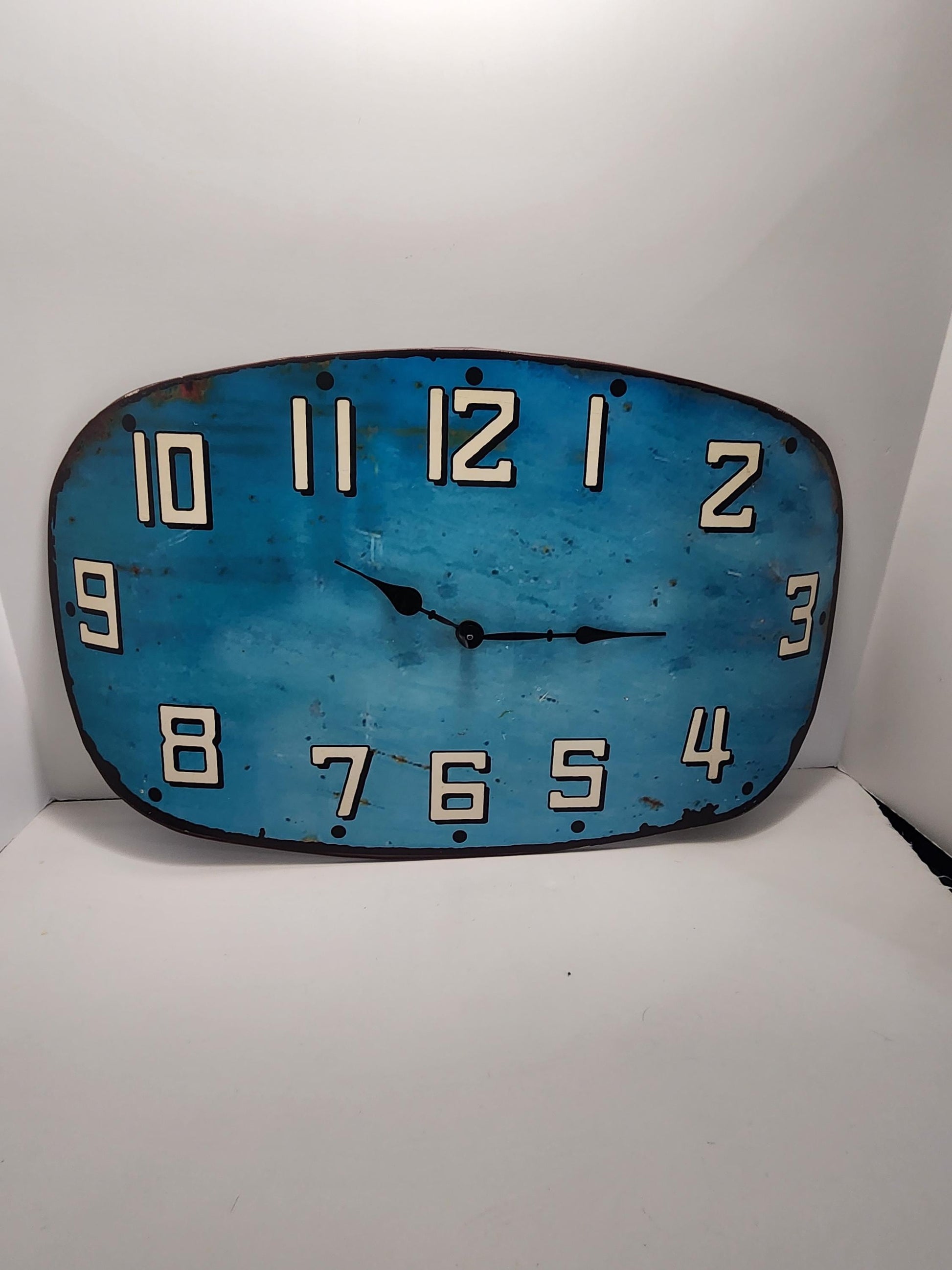 Unique Retro Blue Wall Clock - Clocks - Unique Clocks - Wall Clock - Wall Decor - Vintage Cars - Cars - Shop - Garage Decor - Antique Clocks