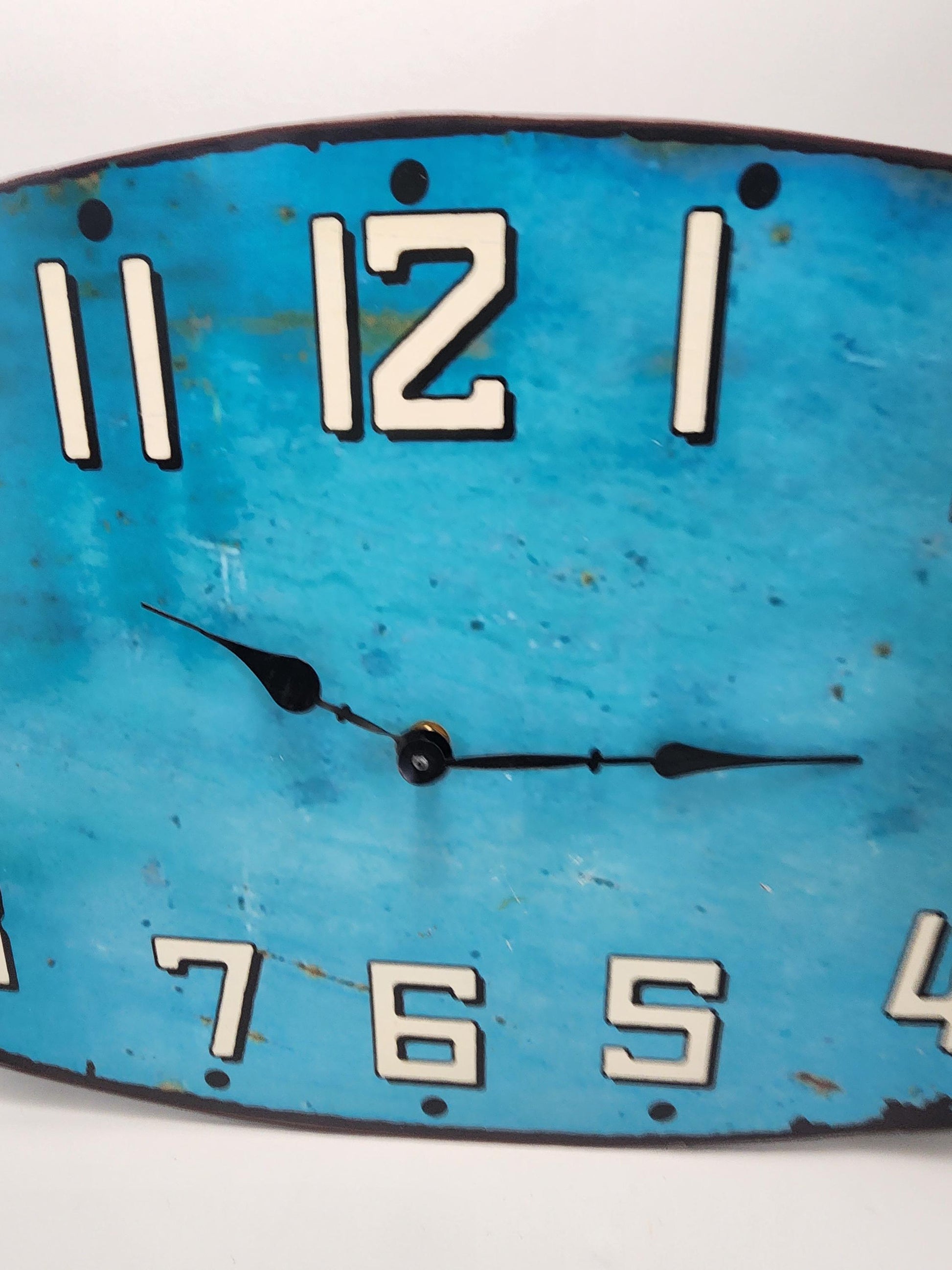 Unique Retro Blue Wall Clock - Clocks - Unique Clocks - Wall Clock - Wall Decor - Vintage Cars - Cars - Shop - Garage Decor - Antique Clocks
