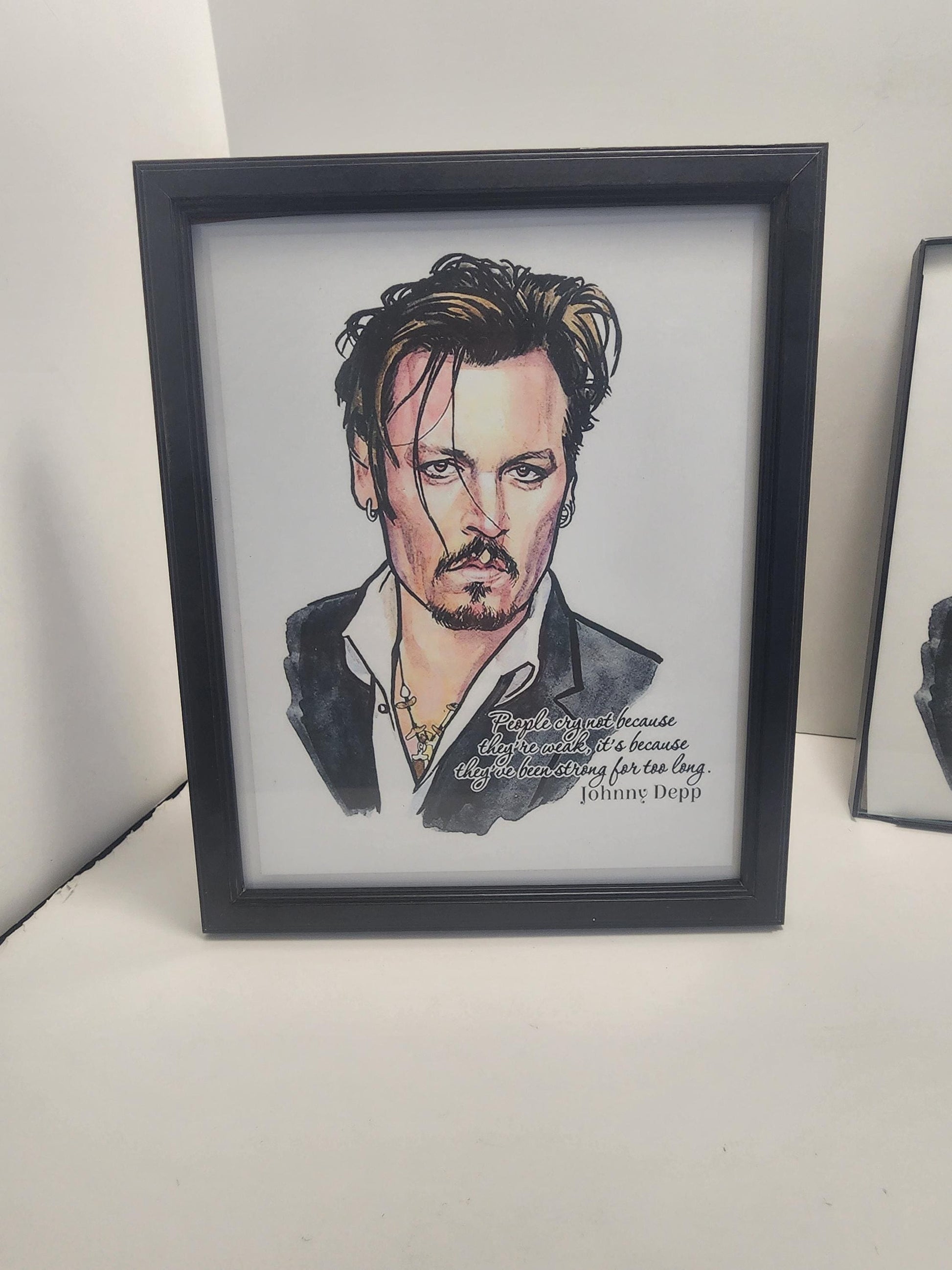 Johnny Depp Sketched Photos Framed - Frames - Sketch - Art - Johnny Depp - Quotes - Johnny Depp Gifts - Actors - Hollywood - Decor - Picture