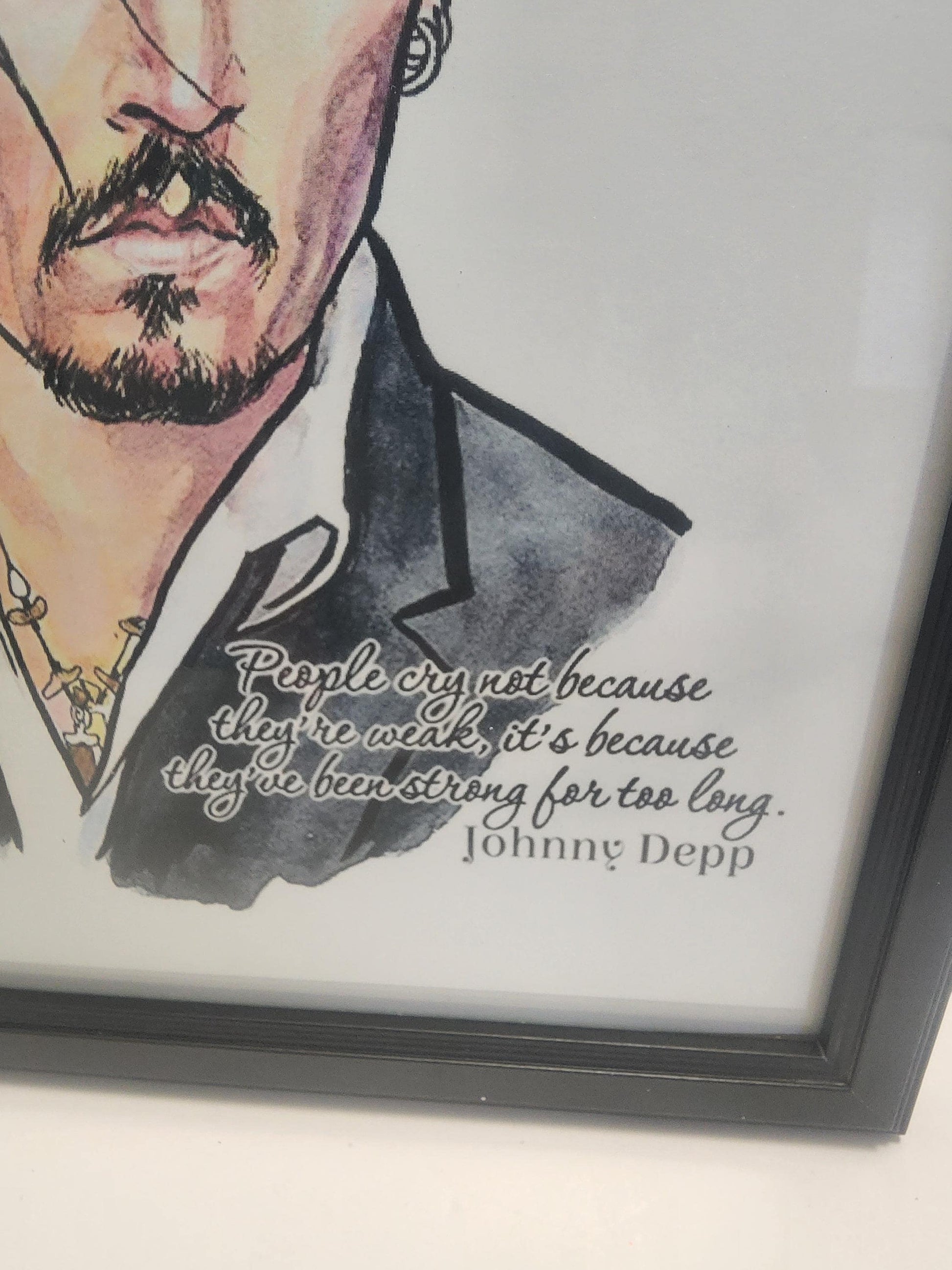 Johnny Depp Sketched Photos Framed - Frames - Sketch - Art - Johnny Depp - Quotes - Johnny Depp Gifts - Actors - Hollywood - Decor - Picture