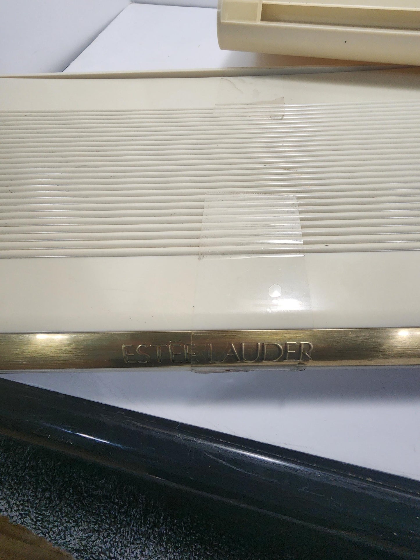 Vintage Estee Lauder Makeup Case Box with Mirror Cream Hard Plastic Vanity - Estee - Make Up - Make Up Case - Cases - Vintage Make Up