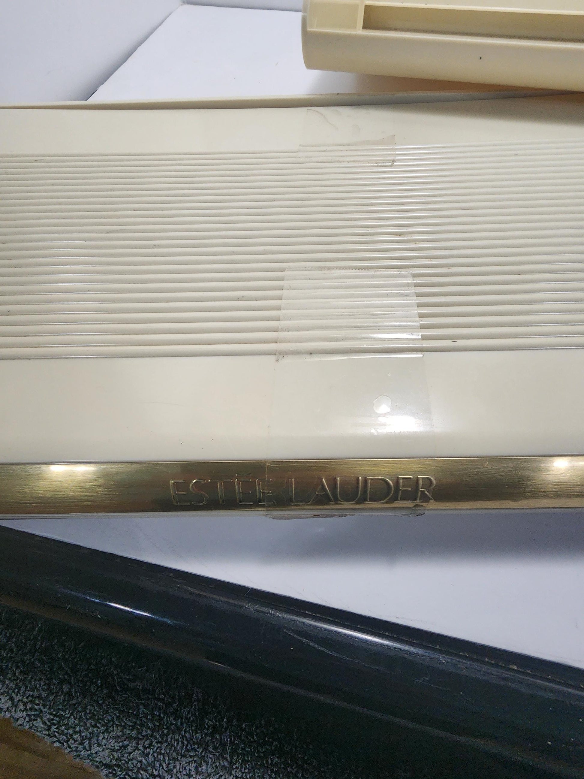 Vintage Estee Lauder Makeup Case Box with Mirror Cream Hard Plastic Vanity - Estee - Make Up - Make Up Case - Cases - Vintage Make Up
