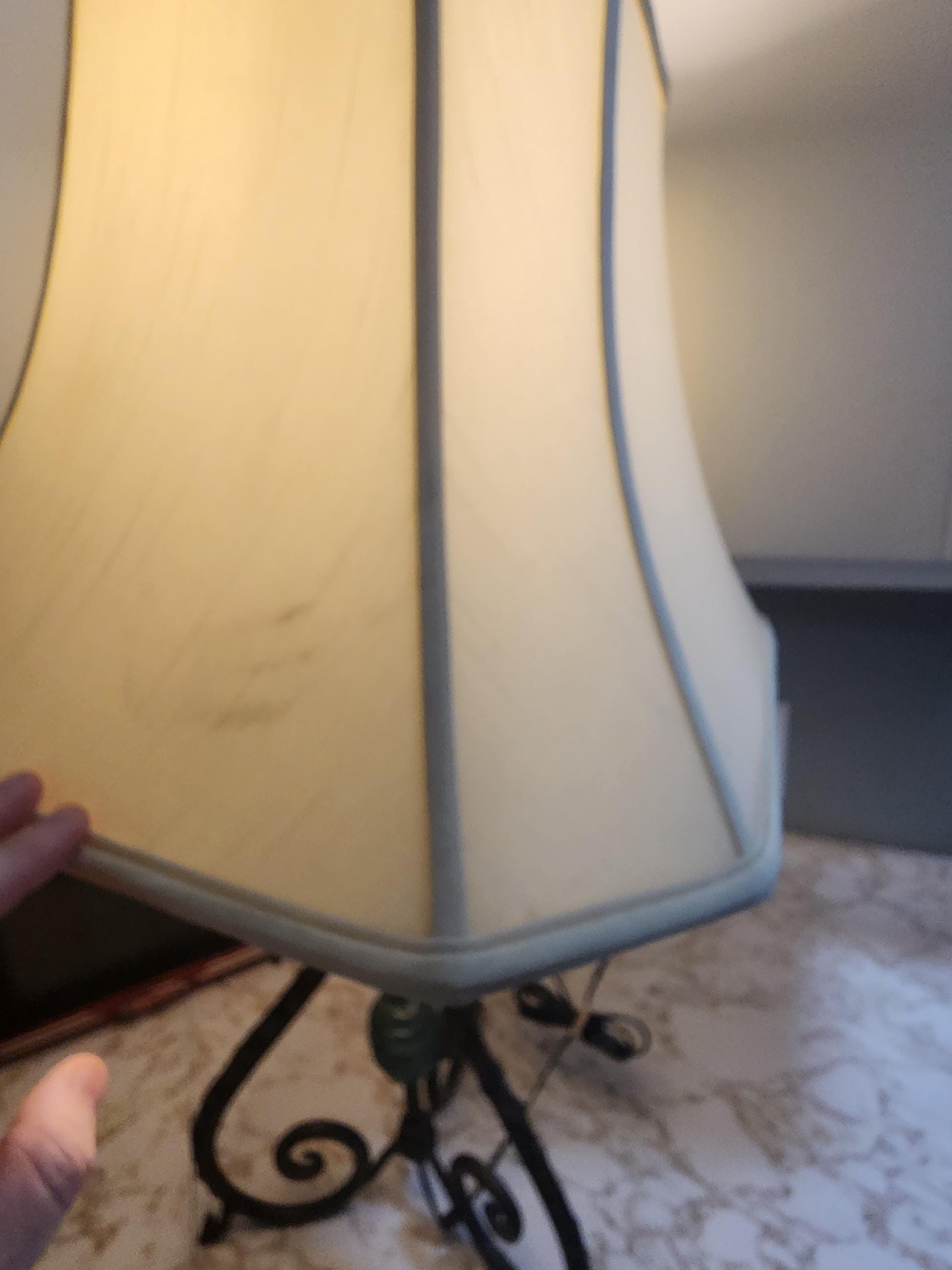 Mid Century Fleurde Table Lamp Scrolled METAL Base 30 Inch - Lamps - Mid Century - Antiques - Decor - Antique Decor - Desk Lamps