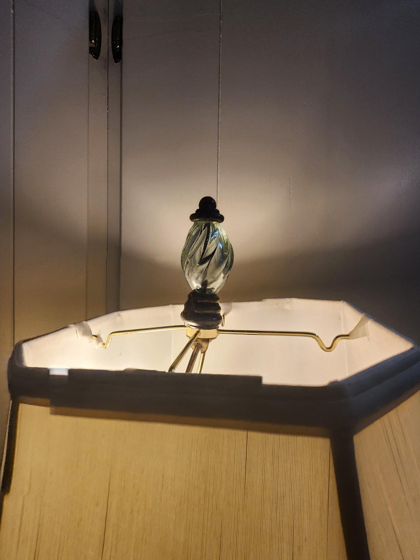 Mid Century Fleurde Table Lamp Scrolled METAL Base 30 Inch - Lamps - Mid Century - Antiques - Decor - Antique Decor - Desk Lamps