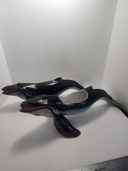 Humpback Whales 1980s Vintage PVC Figures - Whales - Humpback Whales - Pvc - Toys - Planters - Animals - Ocean - Decor