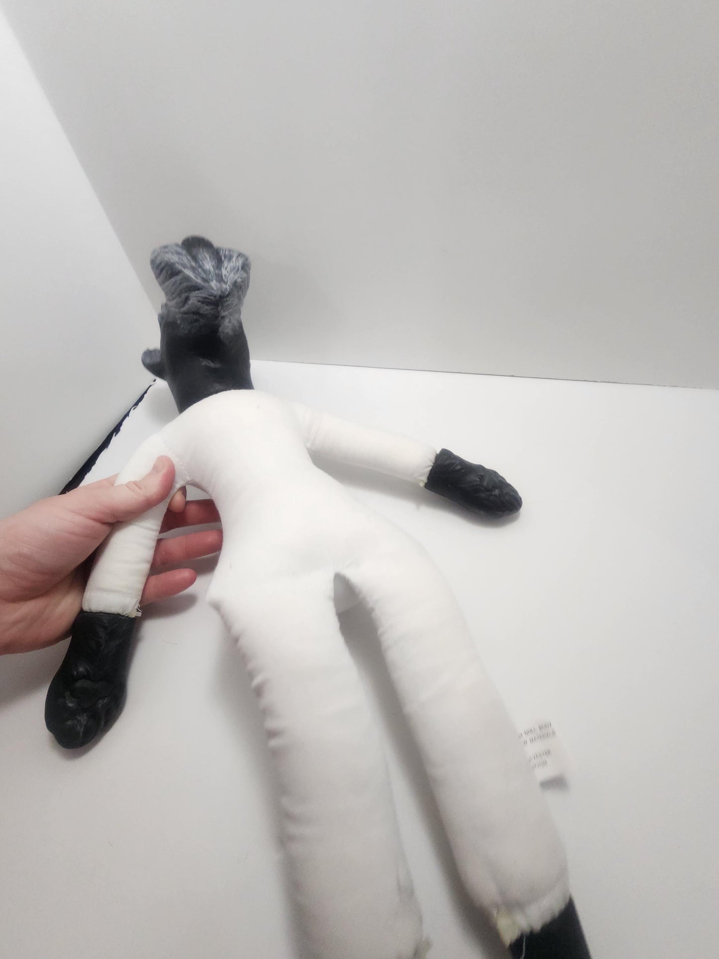 14" Craft and Hobby Wang's Just For Keeps Plush Dog with Porcelain Hands and Feet - Vintage Plush - Dogs - Porcelain - Porcelain Figures