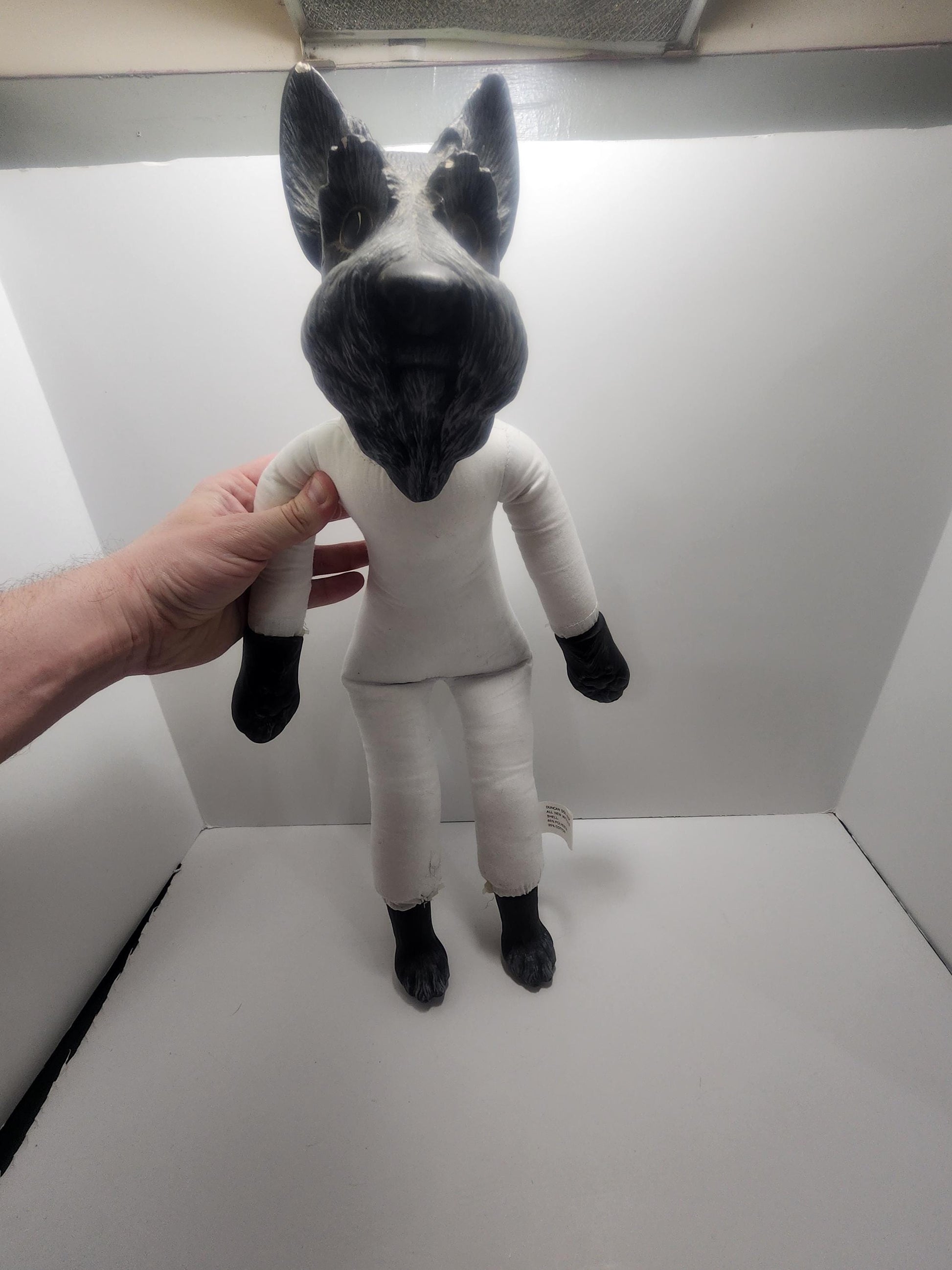 14" Craft and Hobby Wang's Just For Keeps Plush Dog with Porcelain Hands and Feet - Vintage Plush - Dogs - Porcelain - Porcelain Figures