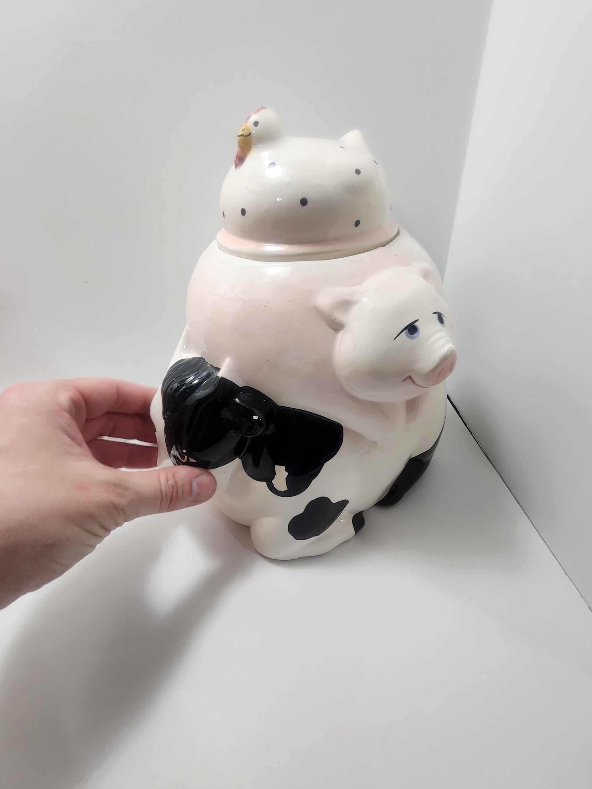 Ceramic 1980s Cookie Jars - Pigs - Chickens - Cows - Farm - Farm Decor - Kitchen - Kitchen Decor - Cookie Jars - Kitchen Decor - 1980s