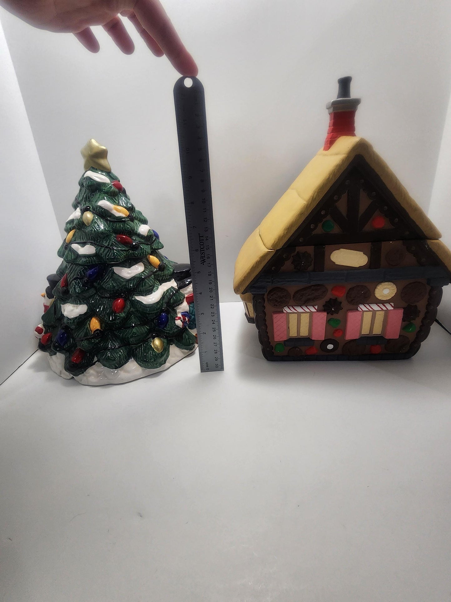 Ceramic Vintage 1980s Christmas Cookie Jars - Christmas - Vintage Christmas - Cookie Jars - Kitchen - Cookies - Gingerbread House - Christma