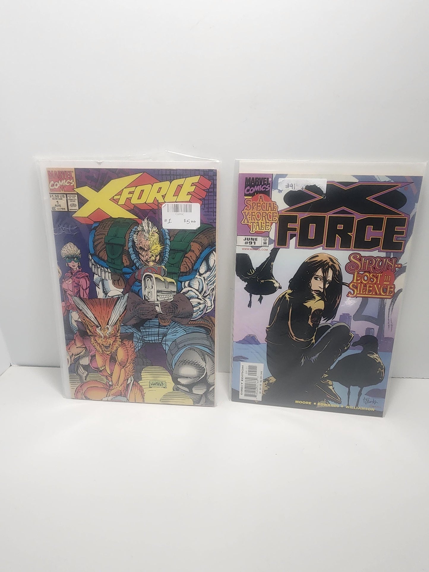 Marvel 1990s X Force Comics #1 1st Issue Lot of 2 - Marvel - Marvel Comics - Vintage Comics - X Force - Marvel X Force - Comic Books