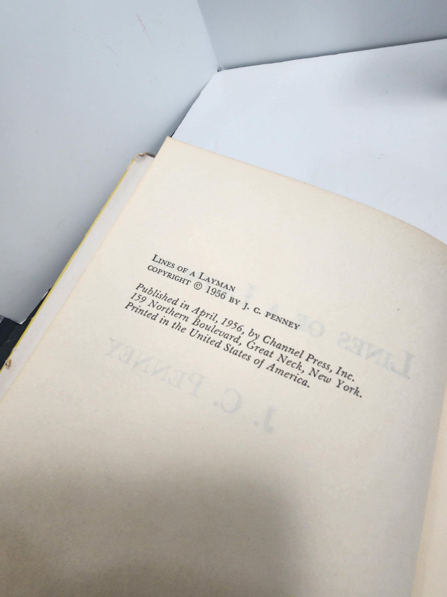 1956 Orginal Print J.C Penny Lines Of A Layman - Vintage Books - 1950s - JCpenny - J.C Penny - Lines Of A Layman - Books