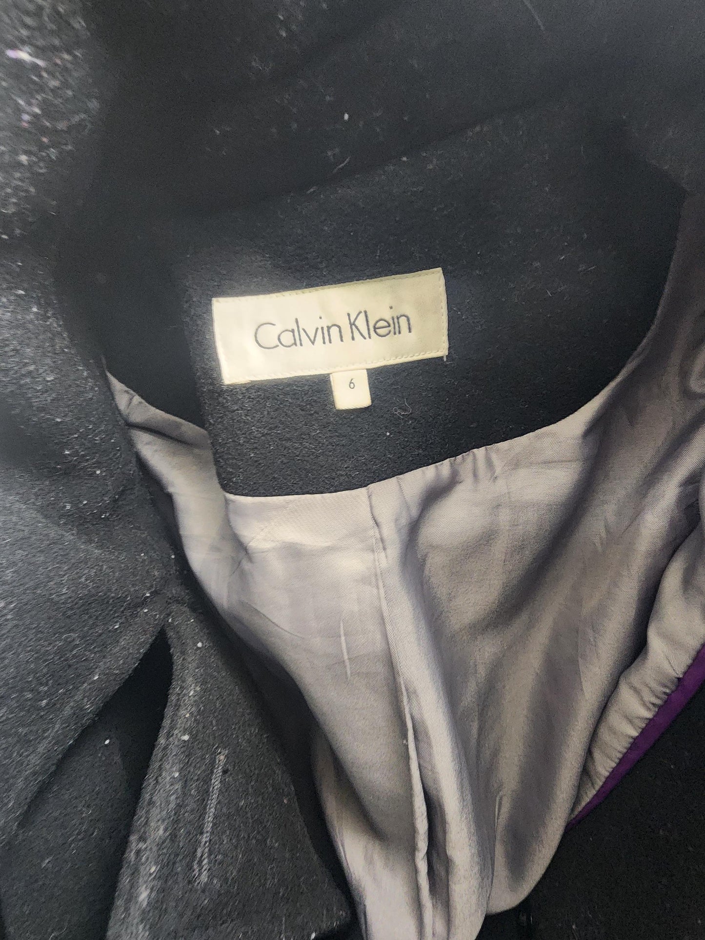 Calvin Kelin Size 6 Wool Charcoal Jacket - Jackets - Clothes - Vintage Jackets - Calvin Klein - Calvin Klein Jacket - Wool Jacket