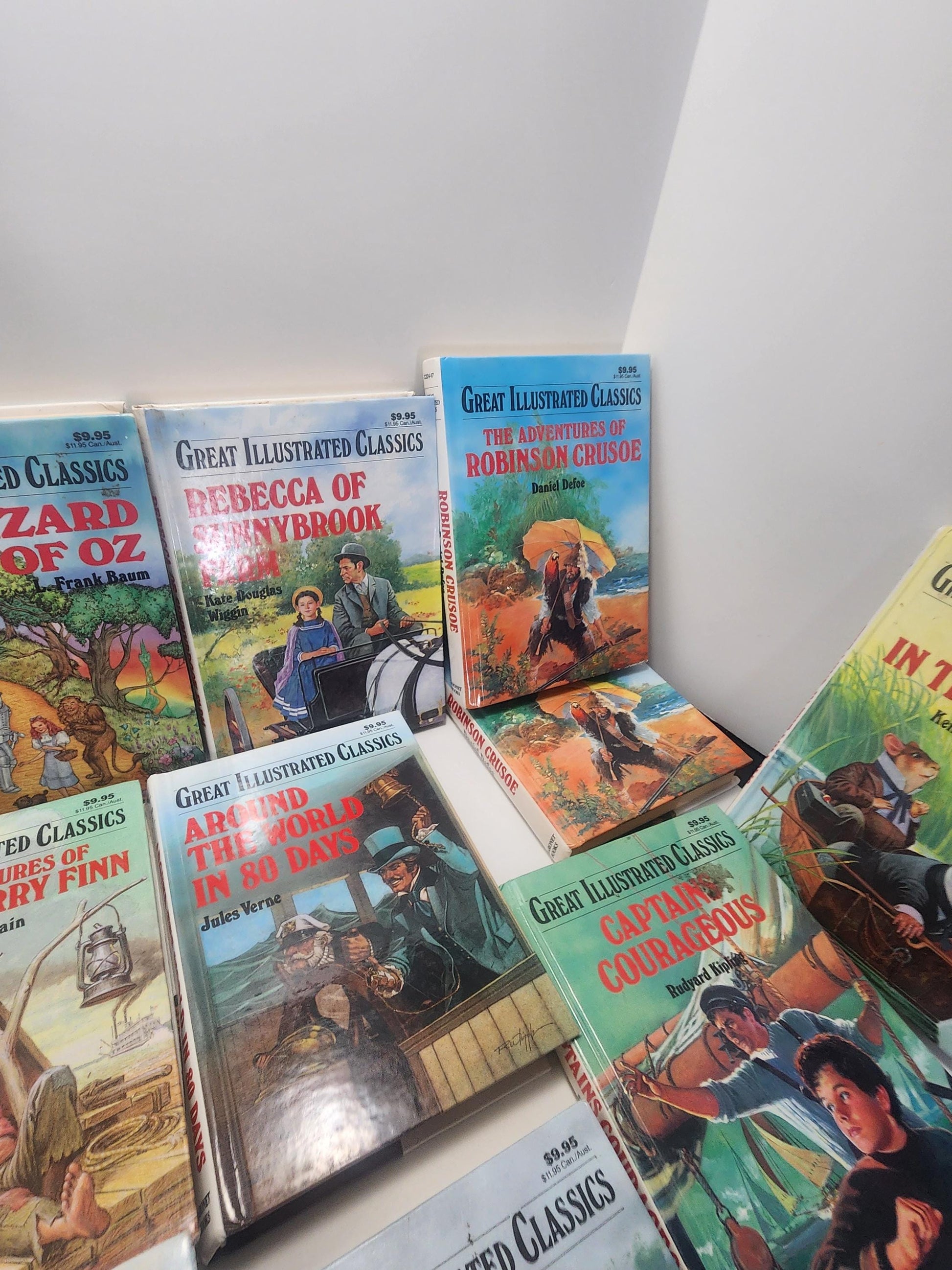 Great Illustrated Classics Books - Book Sets - Classic Books - Children's Books - Vintage Books - Mark Twain - Wizard Of Oz - Tom Sawyer