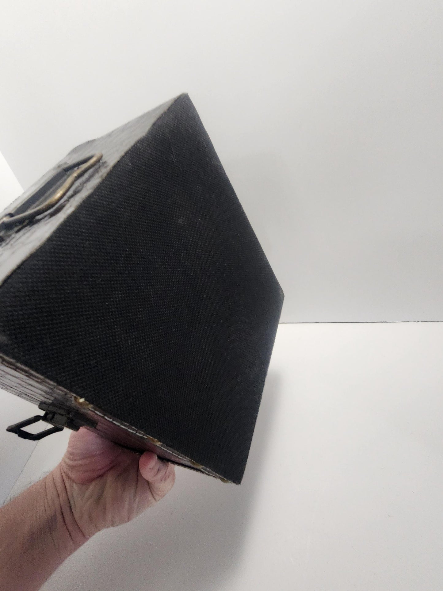 Vintage Black Big Sized Trinket Box - Trinkets - Boxes - Trinket Box - Possible Faux Or Alligator