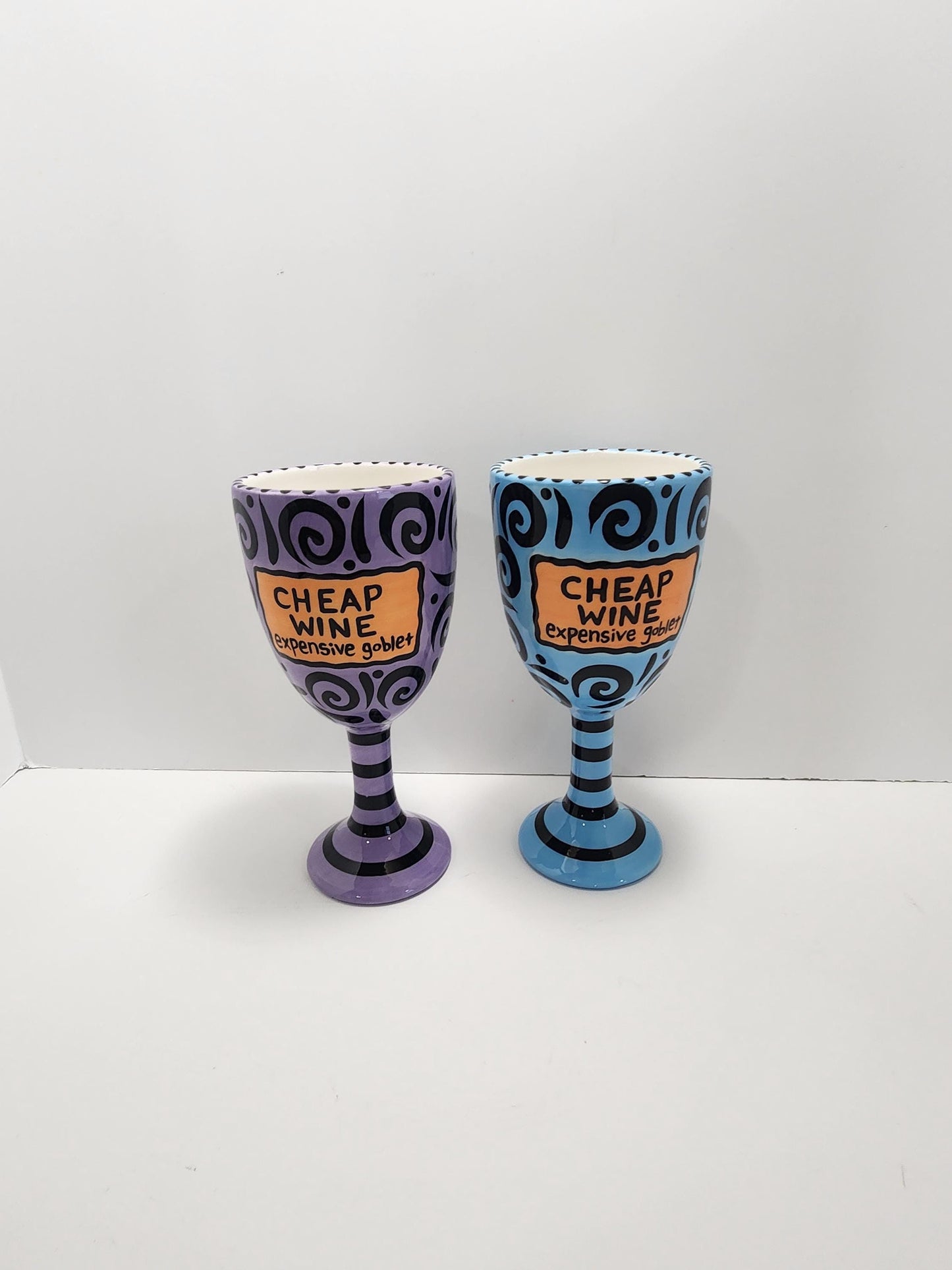 Colorful Blue & Purple Wine Goblets - Cheap Wine - Wine - Goblets - Colorful Glasses - Glasses - Wine Gifts - Wine Glass
