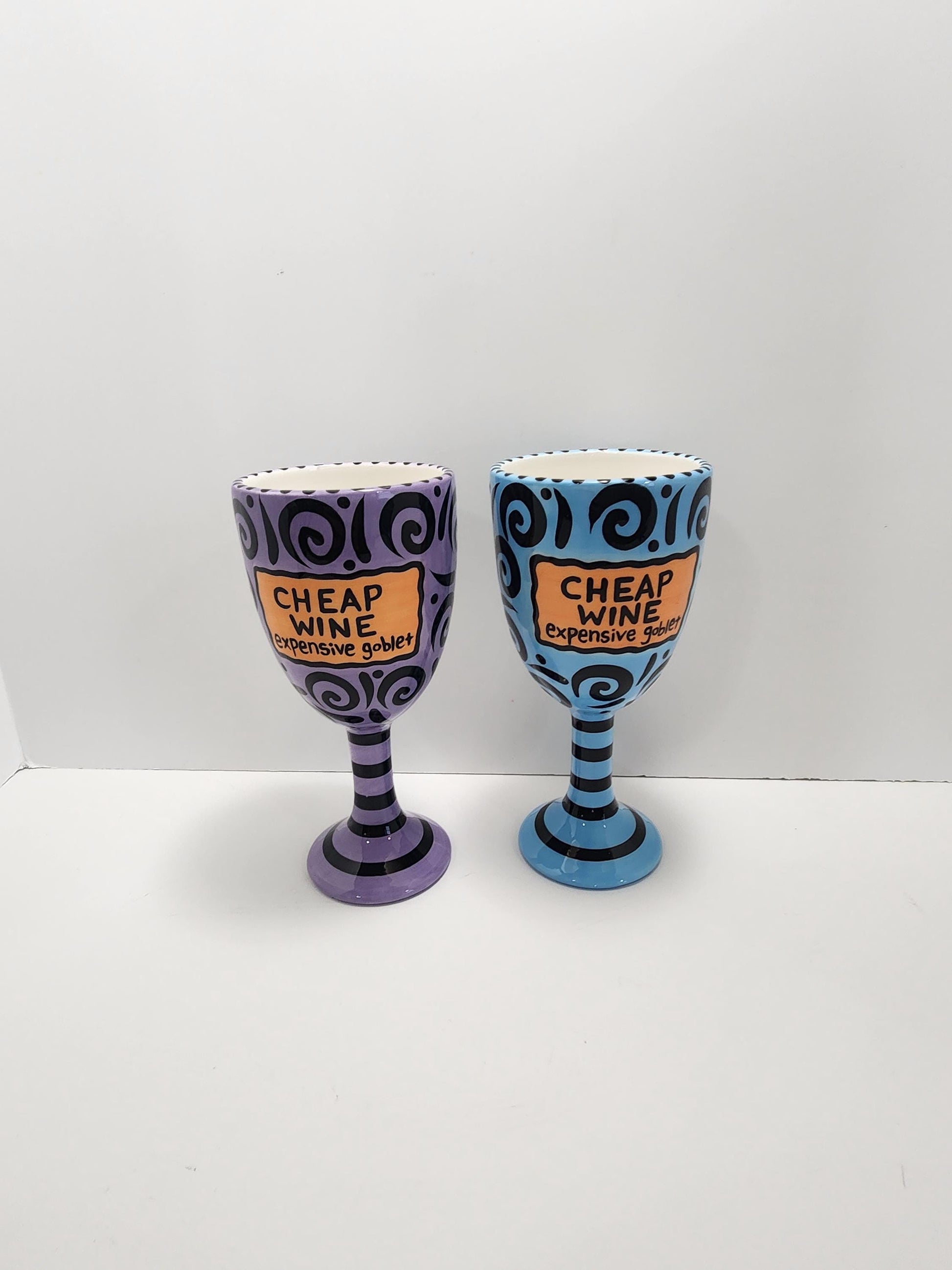 Colorful Blue & Purple Wine Goblets - Cheap Wine - Wine - Goblets - Colorful Glasses - Glasses - Wine Gifts - Wine Glass