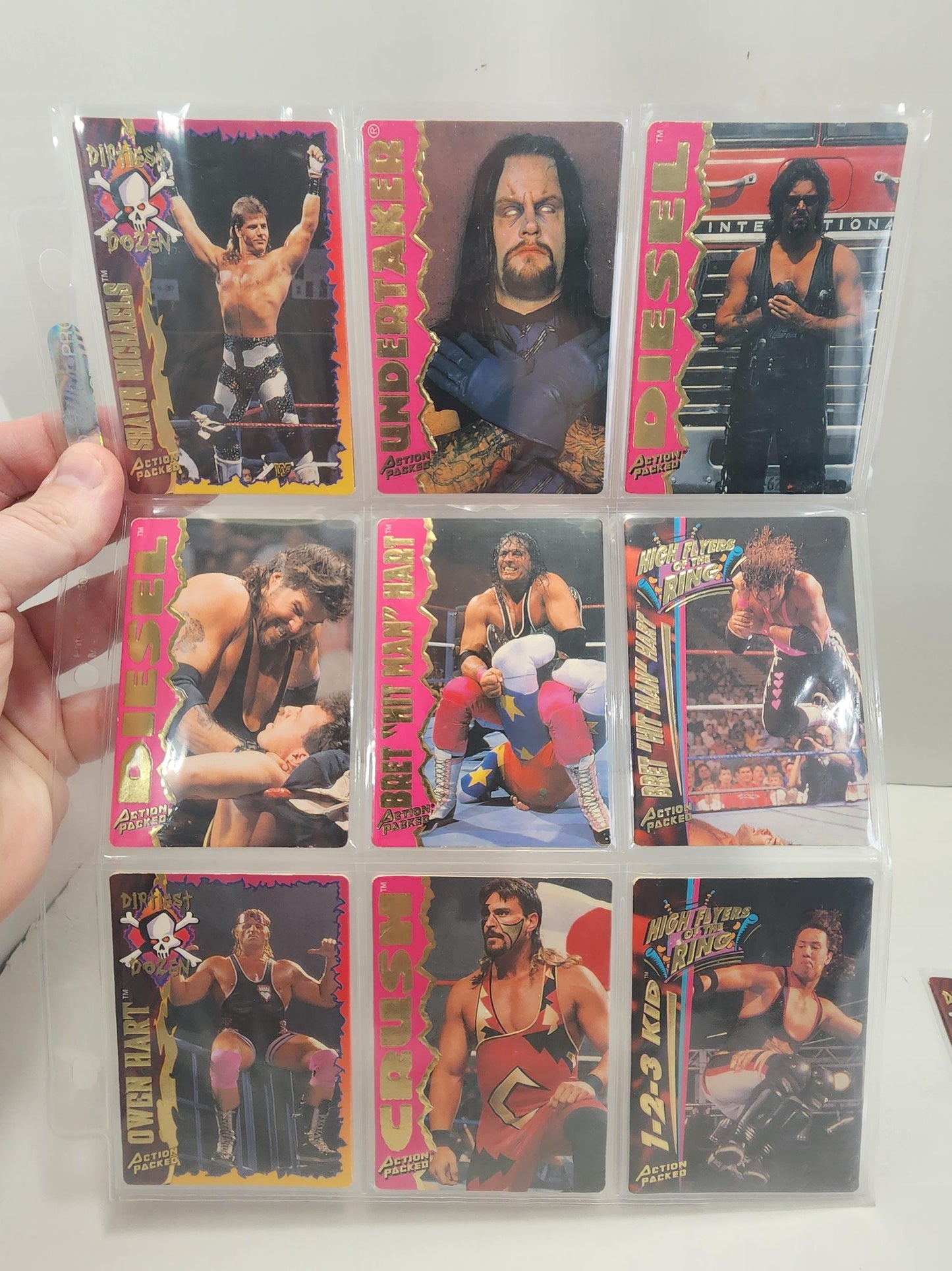 WWF Vintage 1995 Action Packed Trading Cards Lot of 10 - Wwf - Wwe - Wrestling Toys - Wrestlers - Trading Cards - Wwf Gift - Vintage Wwf