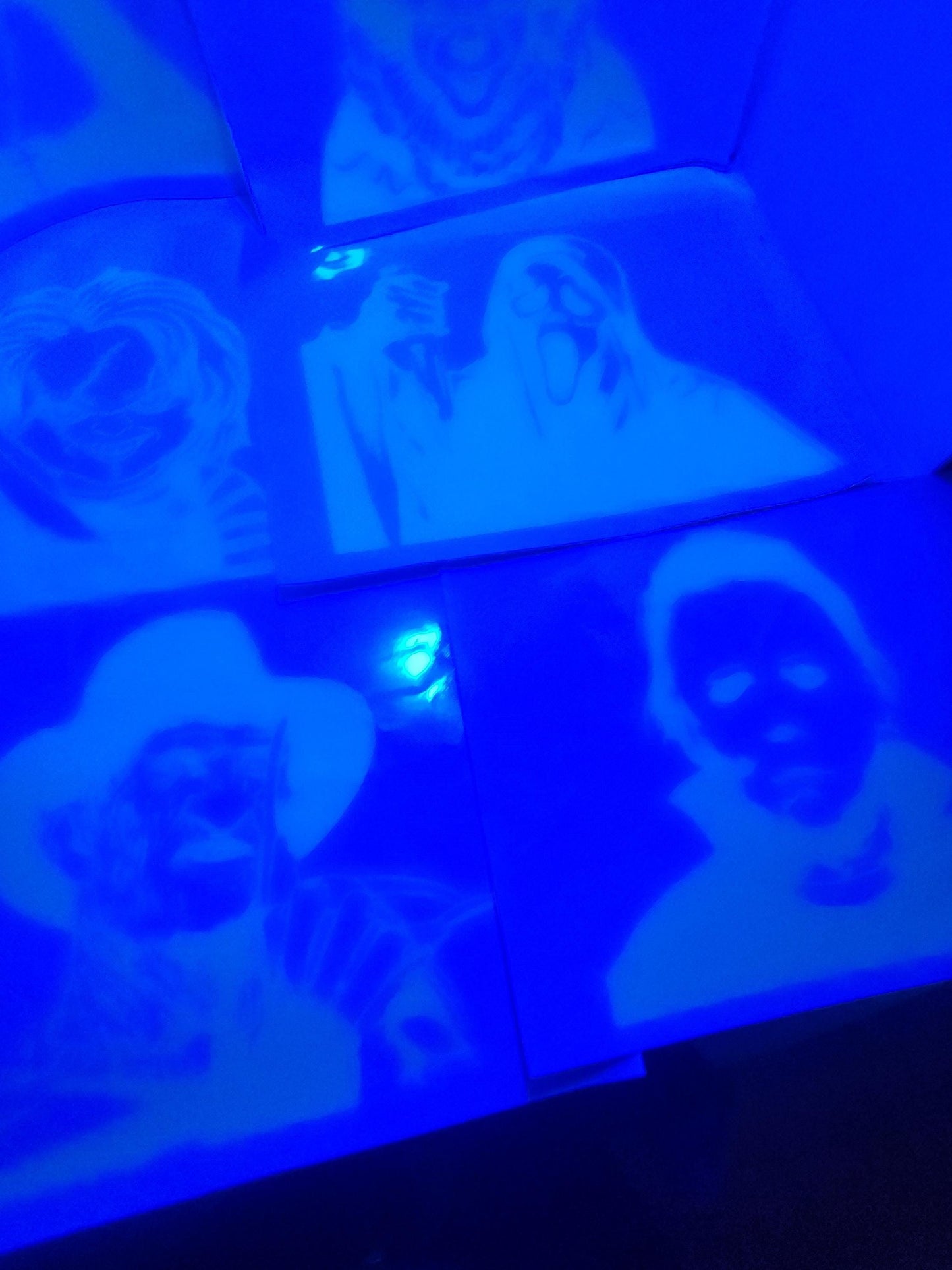 Halloween Characters Lot of Blacklight Glow In Dark Decal Stickers - Blacklight - Glow In Dark - Haunted House - Jason - Freddy Krueger