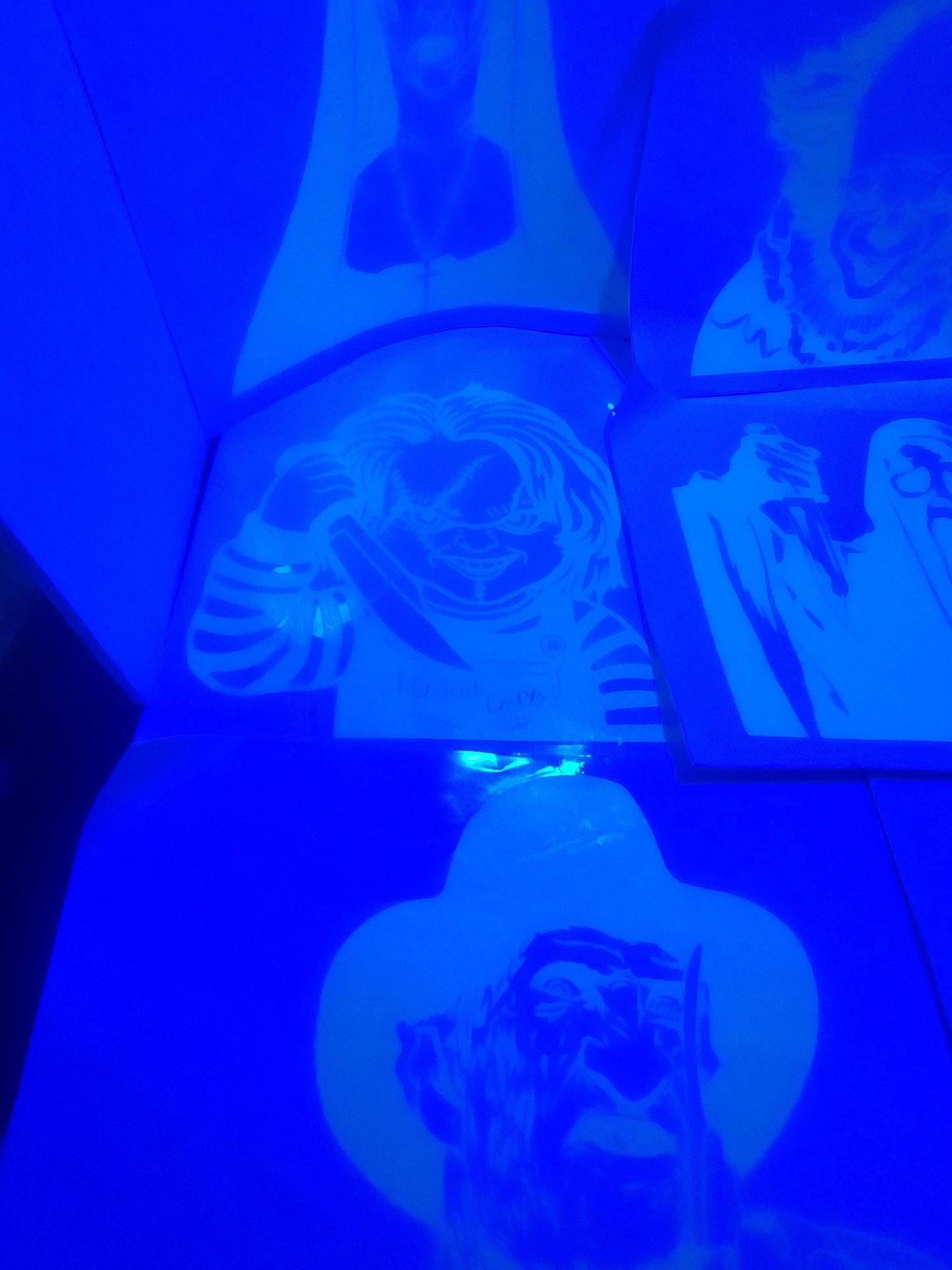 Halloween Characters Lot of Blacklight Glow In Dark Decal Stickers - Blacklight - Glow In Dark - Haunted House - Jason - Freddy Krueger