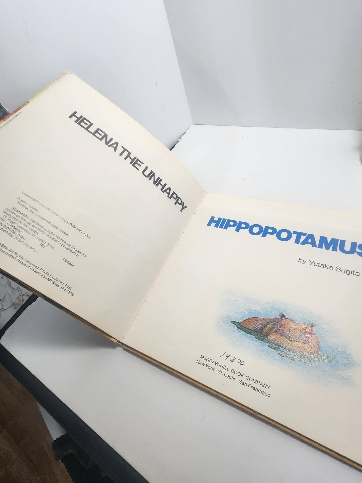 Helena The Unhappy Hippopotamus Yutaka Sugita - Dinotopia - Children's Books - Vintage Books - Hippopotamus - Kids Books - Famous Books
