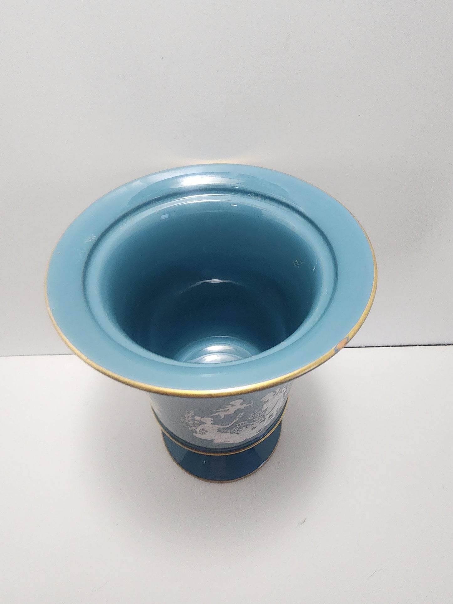 Italian Florentine Pottery Blue Vase - Vase - Pottery - Italian Pottery - Italian - Florentine - Florentine Pottery