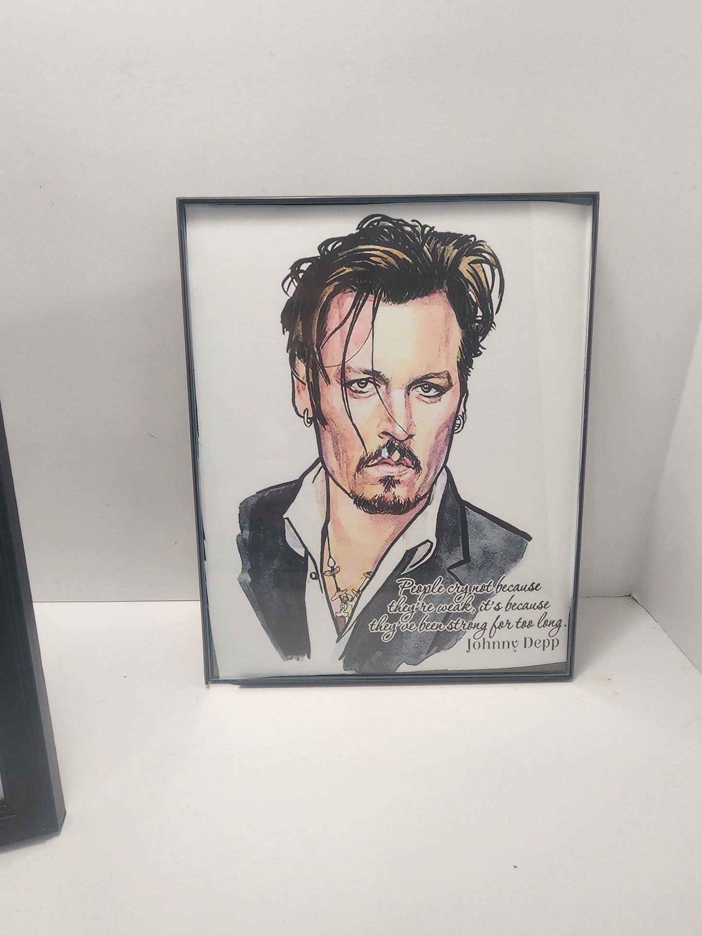 Johnny Depp Sketched Photos Framed - Frames - Sketch - Art - Johnny Depp - Quotes - Johnny Depp Gifts - Actors - Hollywood - Decor - Picture