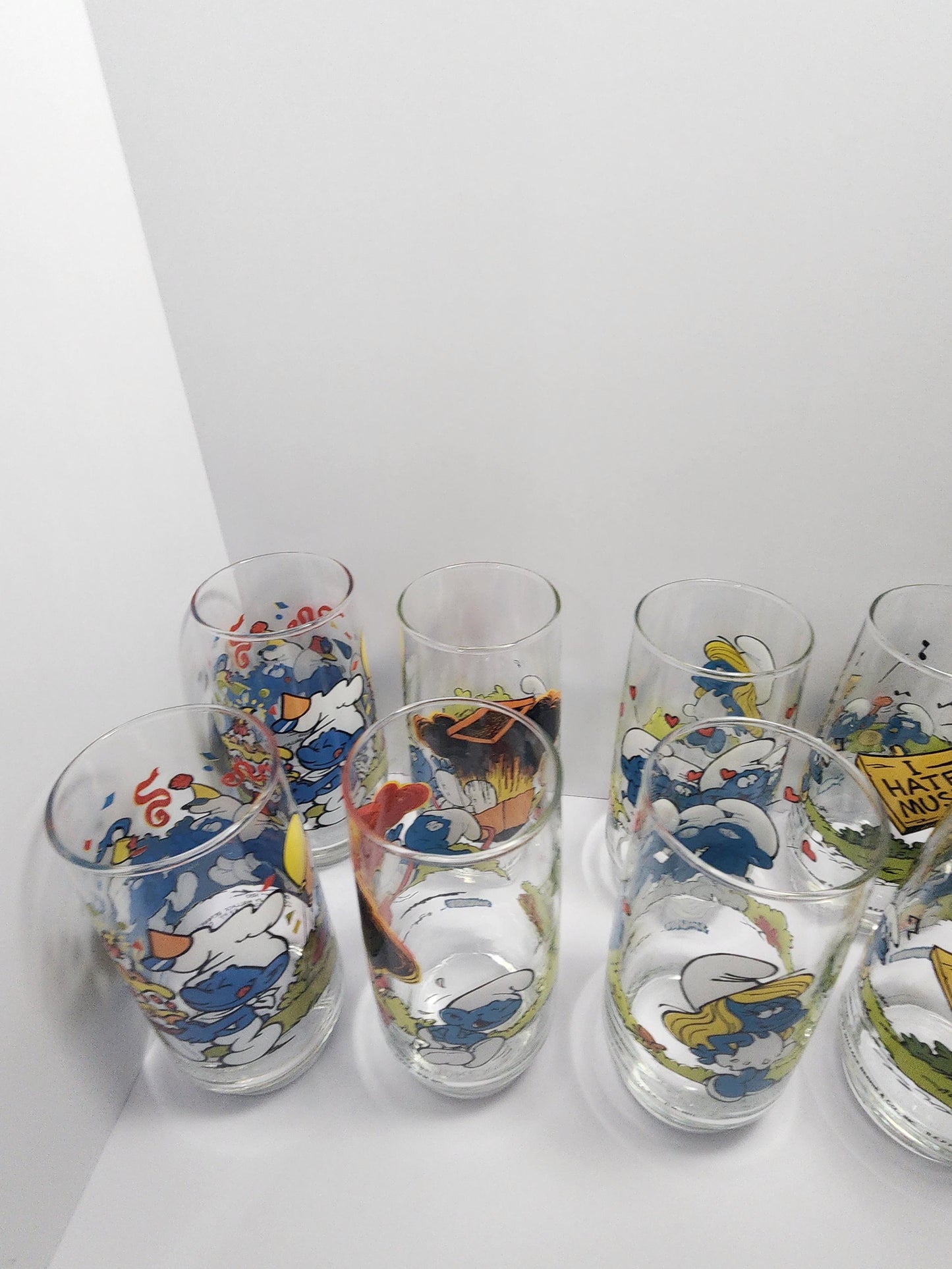 1983 Hardee's Smurfs Glasses - Hardee's Glasses - Vintage Smurfs - Smurfs Glasses