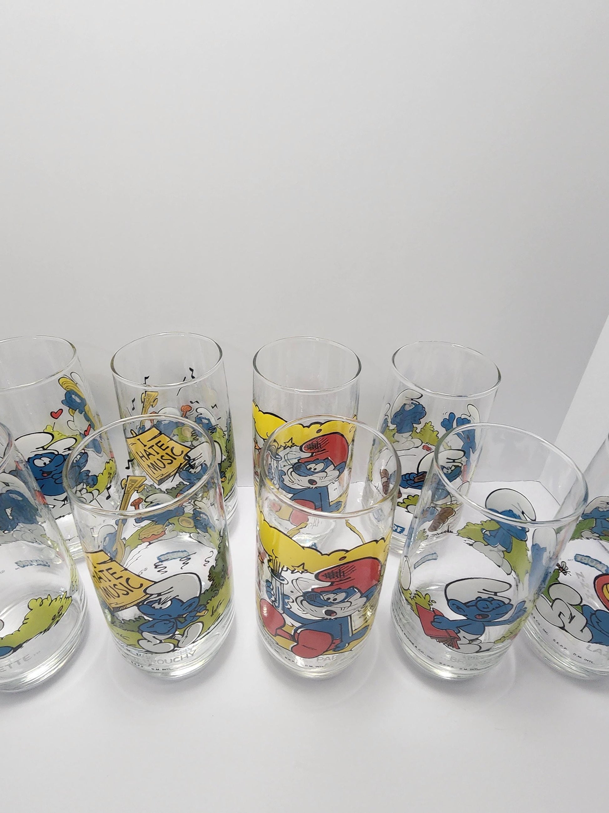 1983 Hardee's Smurfs Glasses - Hardee's Glasses - Vintage Smurfs - Smurfs Glasses