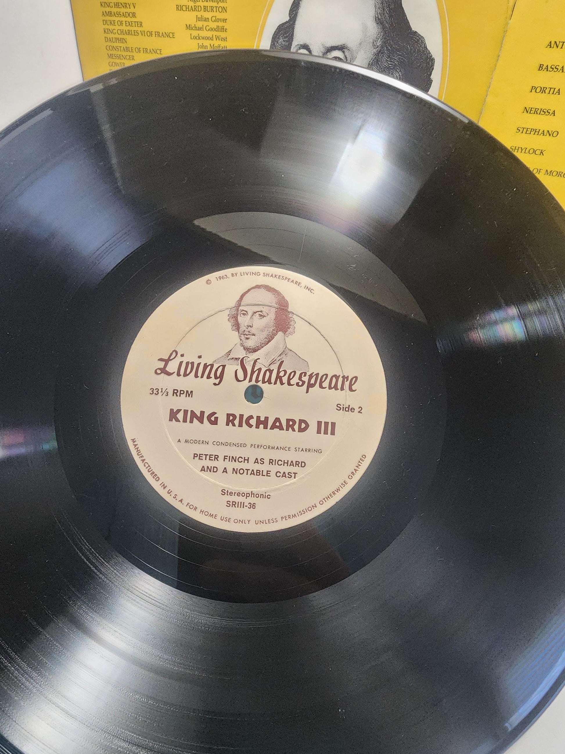 1962 Living History Shakespeare Ming Henry Vintsge Vinyl Records - Records - Vinyl - Vinyl Record - American History - Poetry