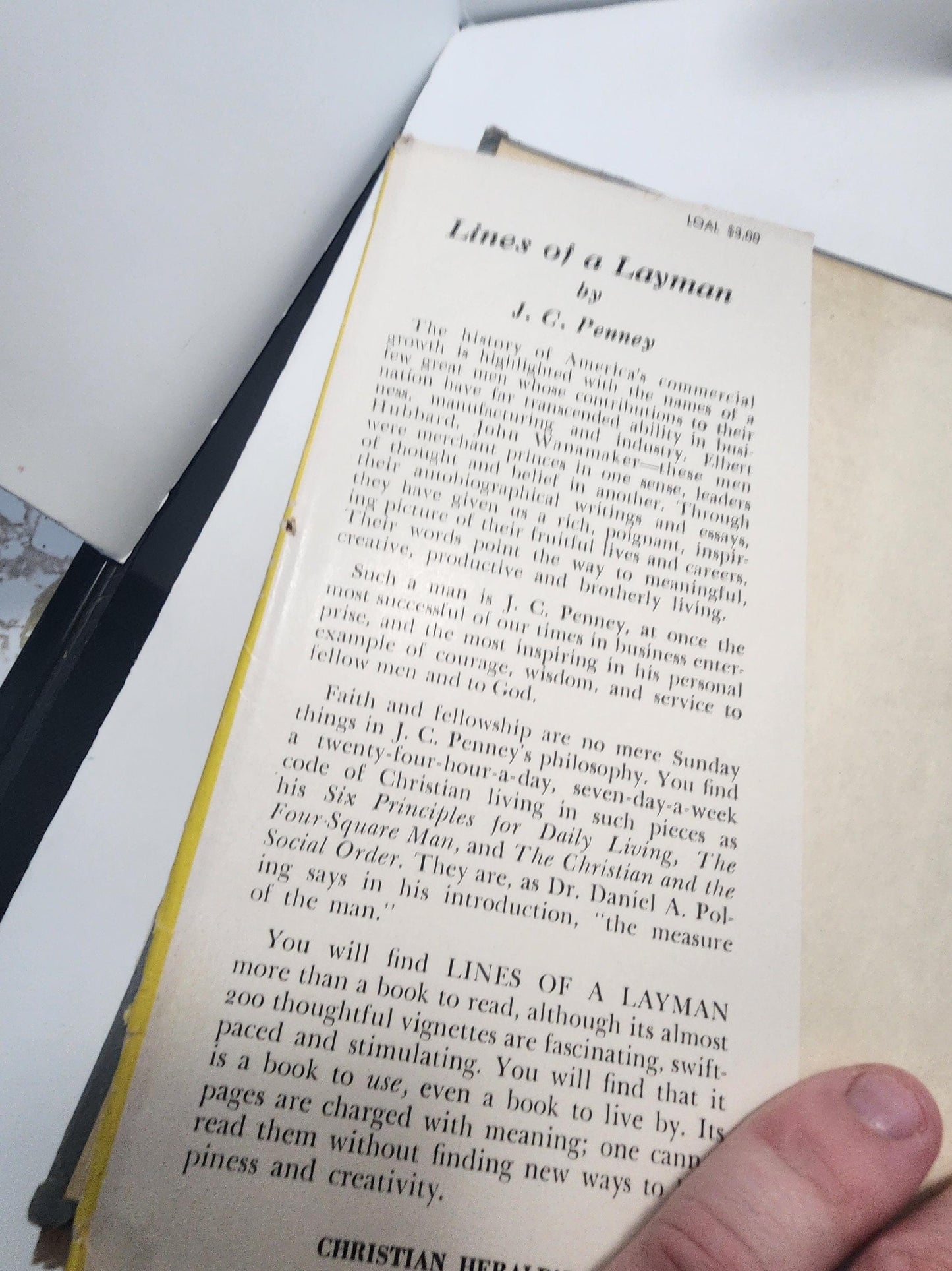 1956 Orginal Print J.C Penny Lines Of A Layman - Vintage Books - 1950s - JCpenny - J.C Penny - Lines Of A Layman - Books