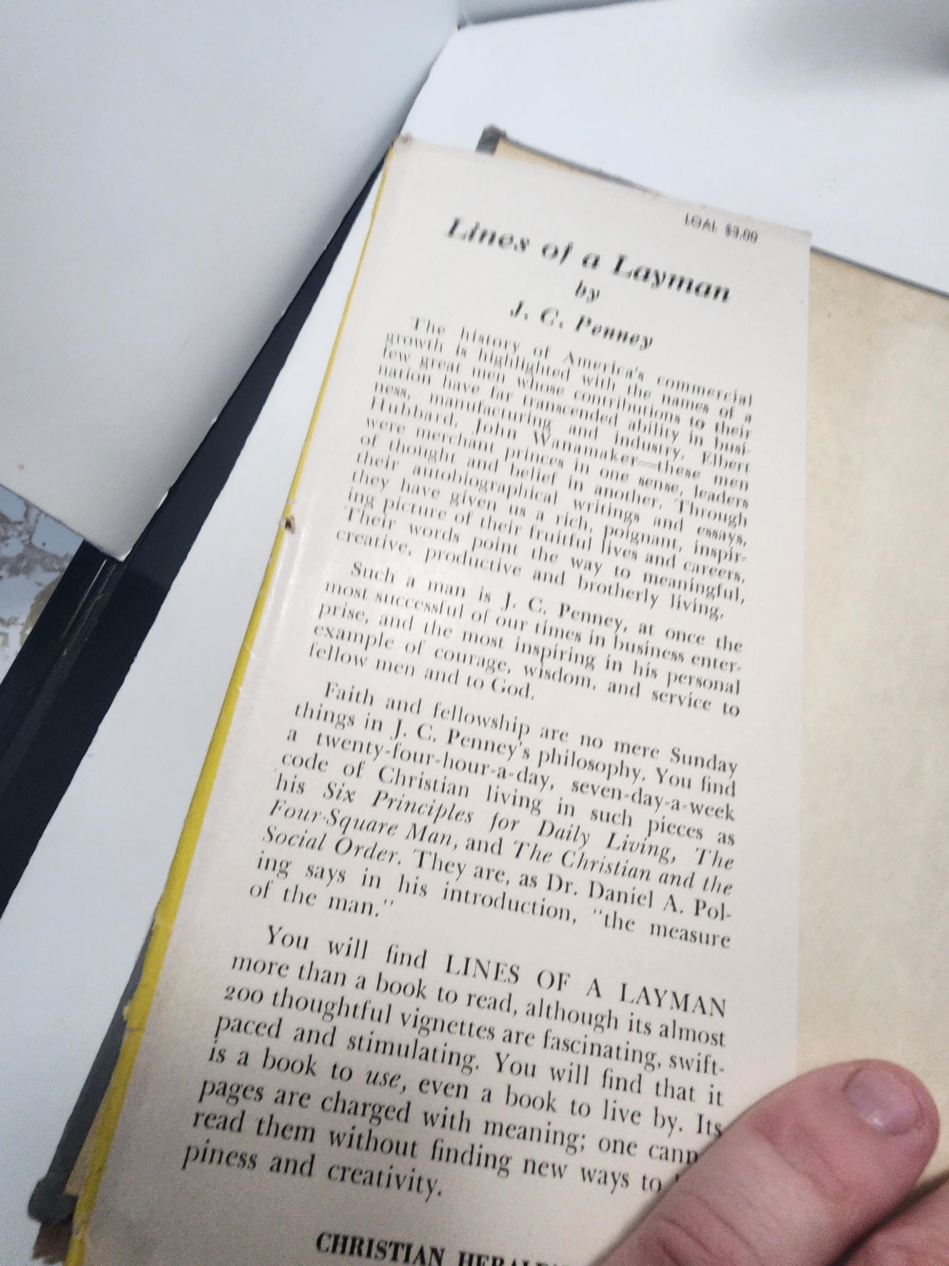 1956 Orginal Print J.C Penny Lines Of A Layman - Vintage Books - 1950s - JCpenny - J.C Penny - Lines Of A Layman - Books