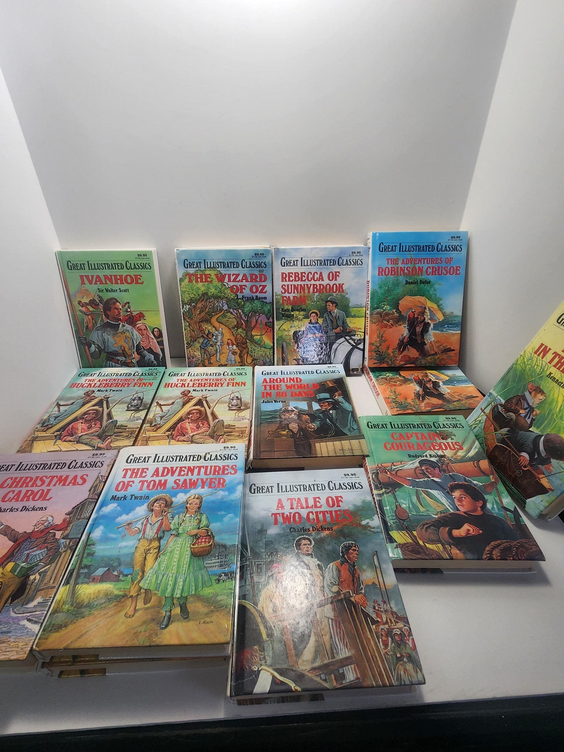 Great Illustrated Classics Books - Book Sets - Classic Books - Children's Books - Vintage Books - Mark Twain - Wizard Of Oz - Tom Sawyer
