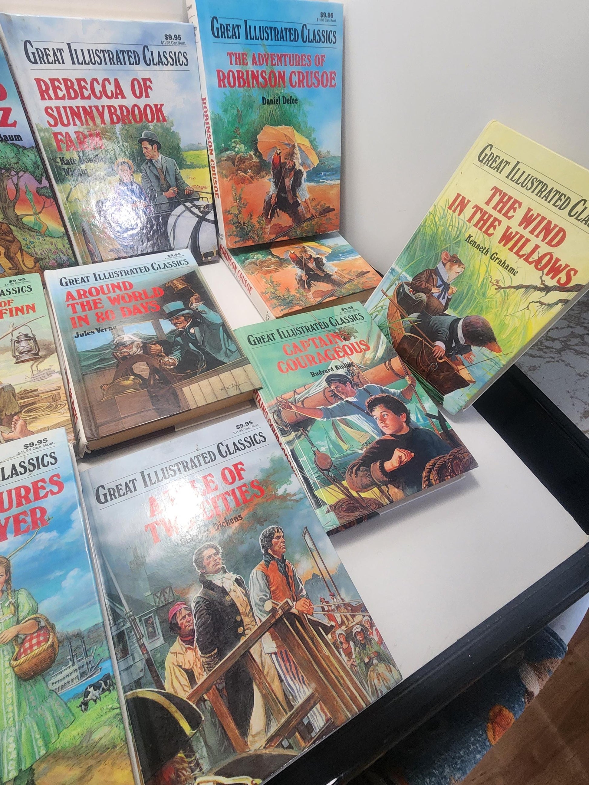 Great Illustrated Classics Books - Book Sets - Classic Books - Children's Books - Vintage Books - Mark Twain - Wizard Of Oz - Tom Sawyer