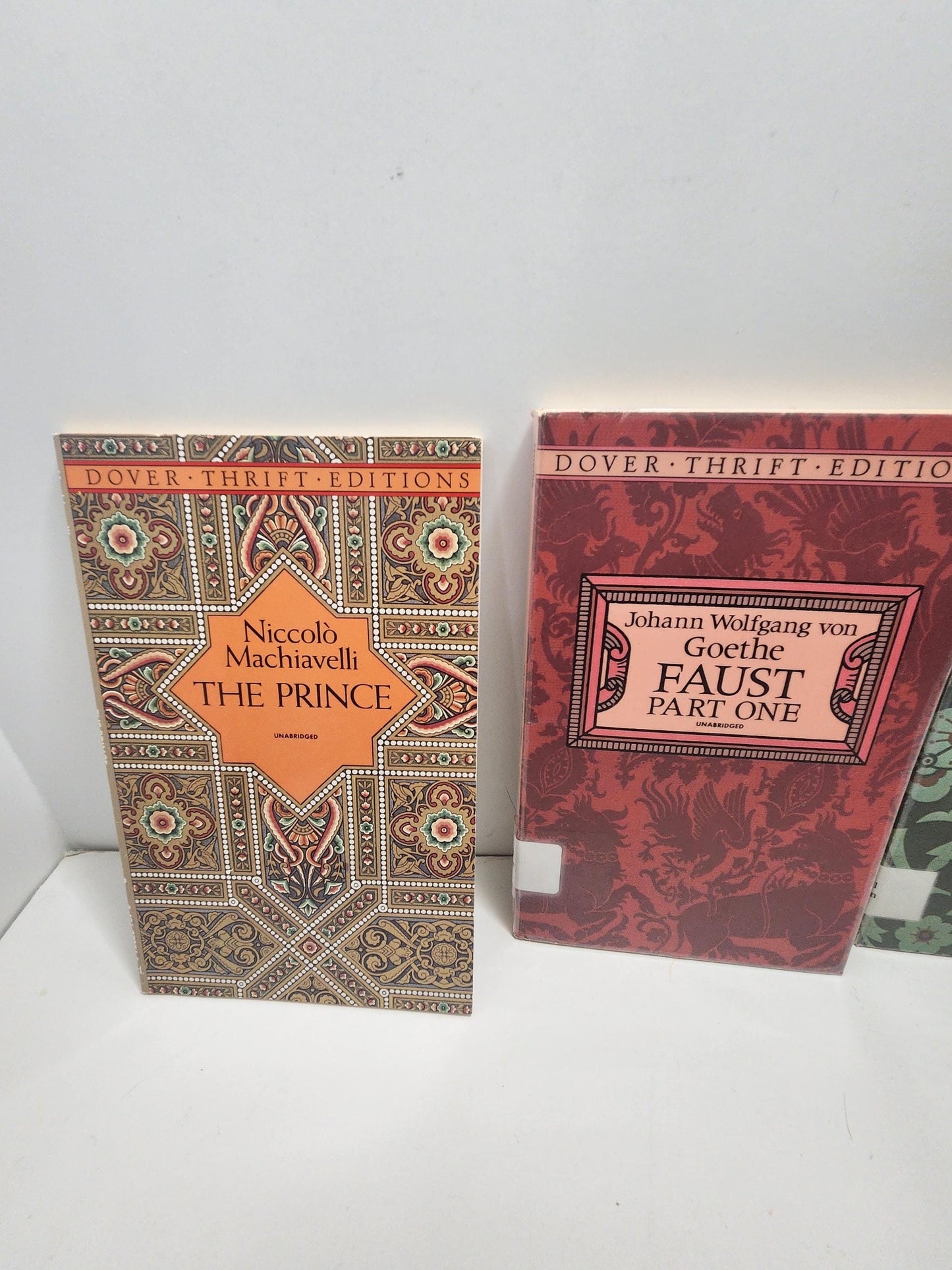 1994 Dover Thrift Edition Book Lot of 3 - Dover Thrift - Dover Thrift Books - Vintage Books - Poems - Faust - The Prince - Johann Wolfgang