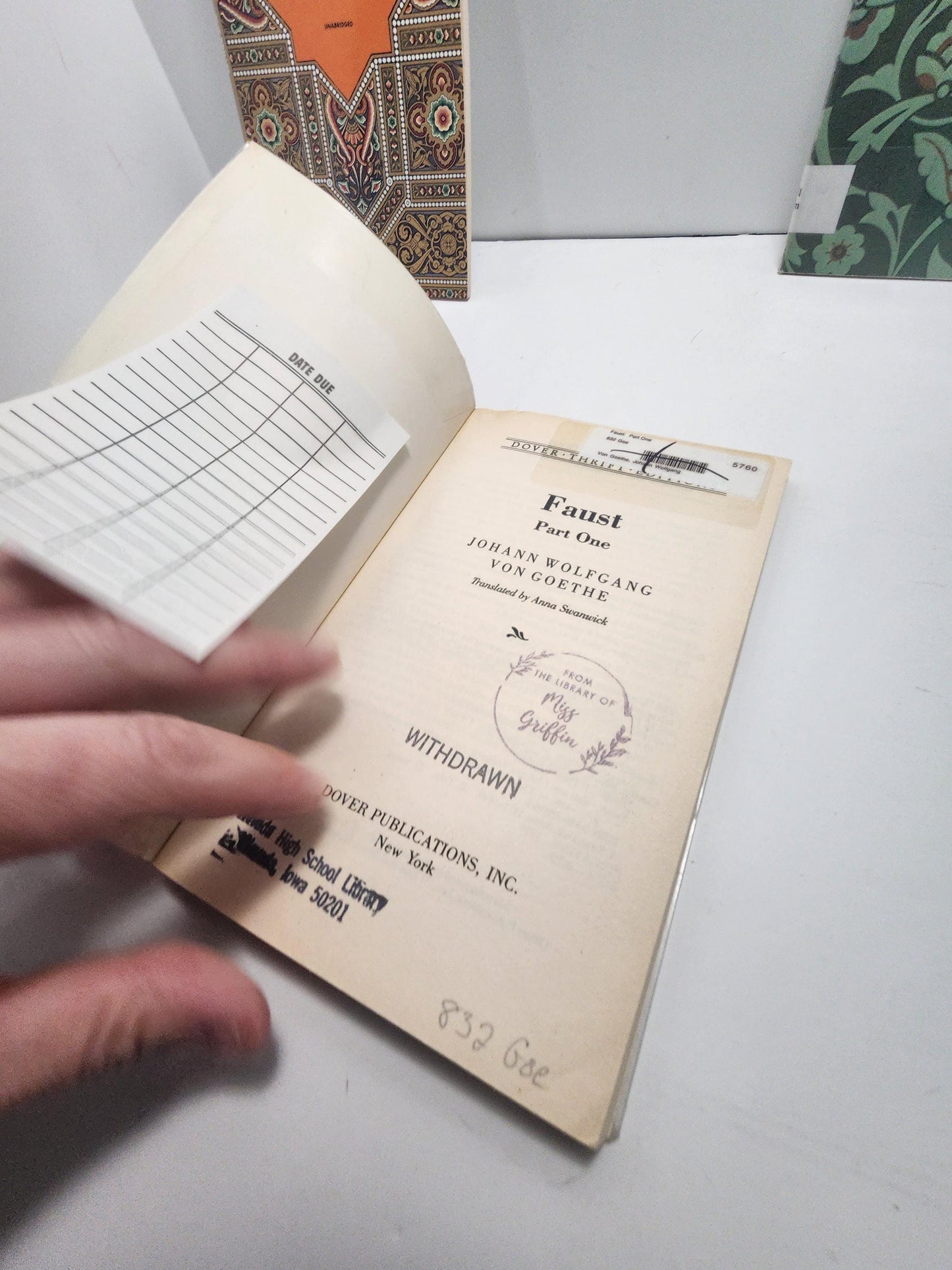 1994 Dover Thrift Edition Book Lot of 3 - Dover Thrift - Dover Thrift Books - Vintage Books - Poems - Faust - The Prince - Johann Wolfgang