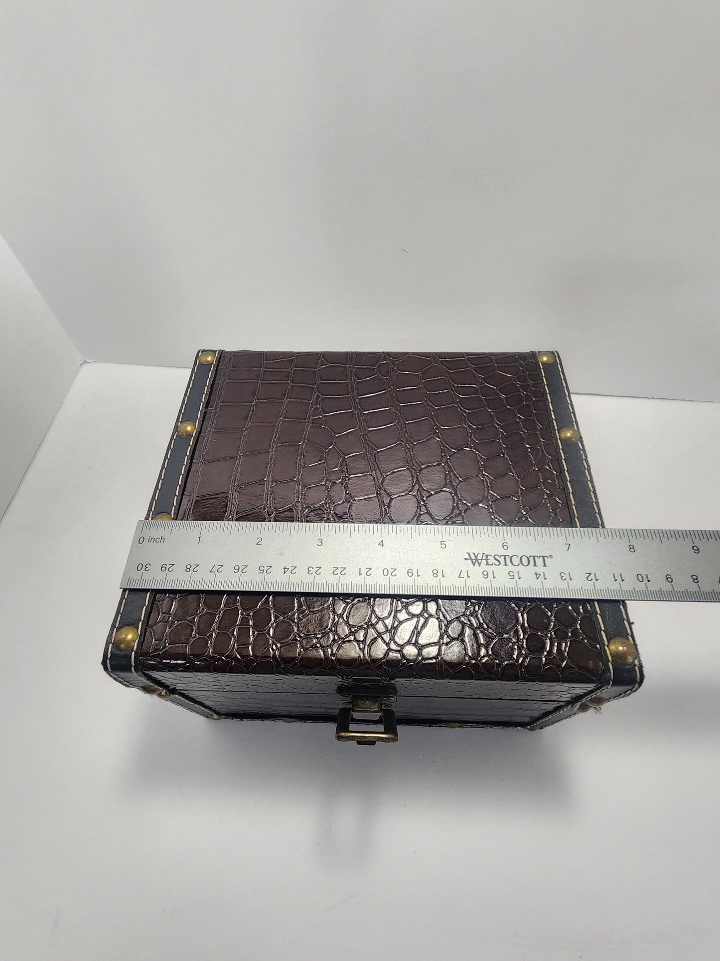 Vintage Black Big Sized Trinket Box - Trinkets - Boxes - Trinket Box - Possible Faux Or Alligator