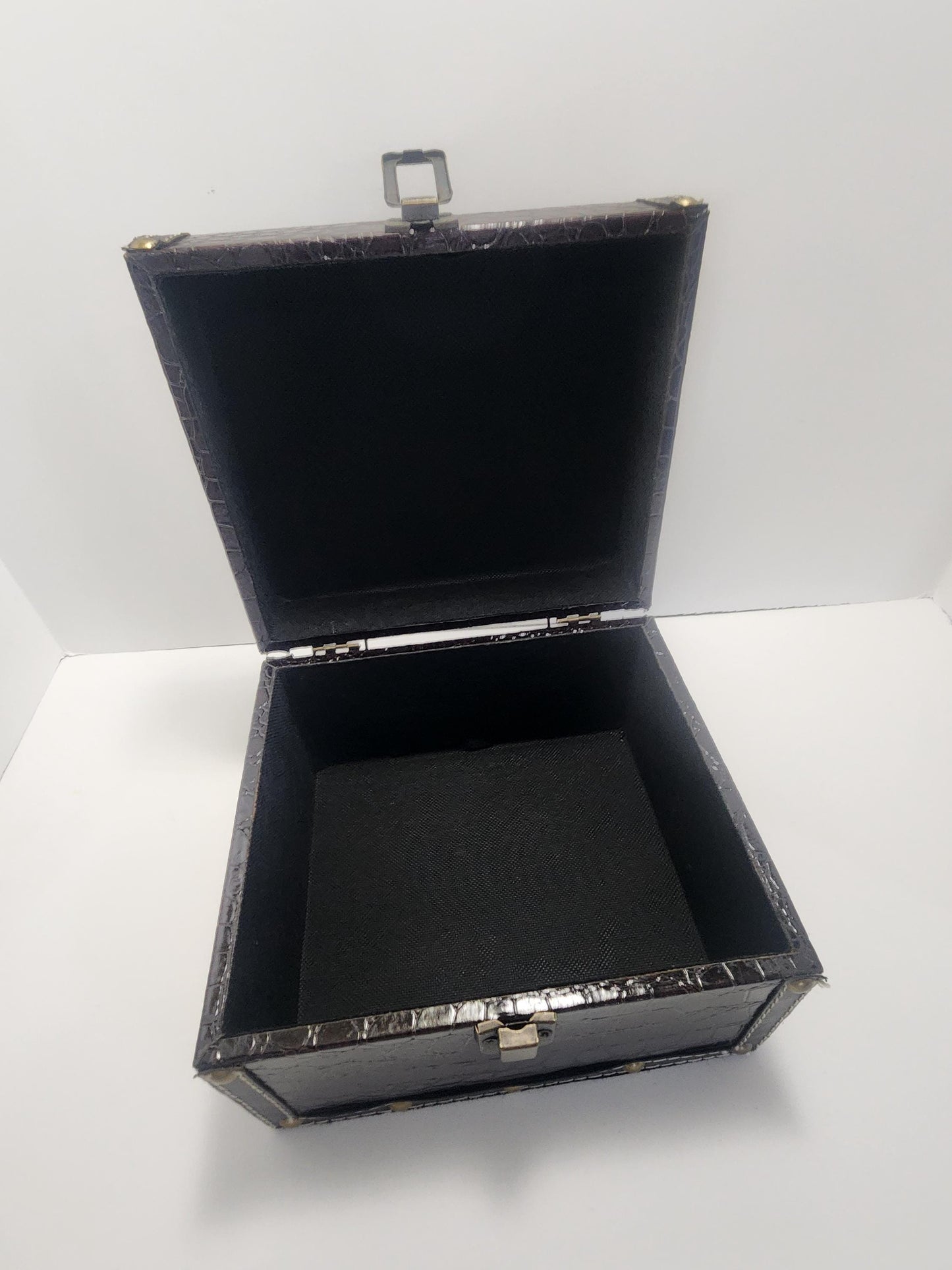 Vintage Black Big Sized Trinket Box - Trinkets - Boxes - Trinket Box - Possible Faux Or Alligator