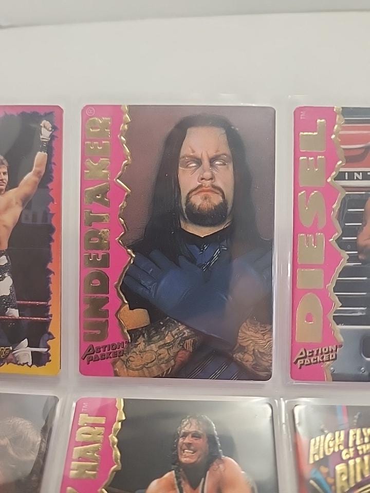 WWF Vintage 1995 Action Packed Trading Cards Lot of 10 - Wwf - Wwe - Wrestling Toys - Wrestlers - Trading Cards - Wwf Gift - Vintage Wwf