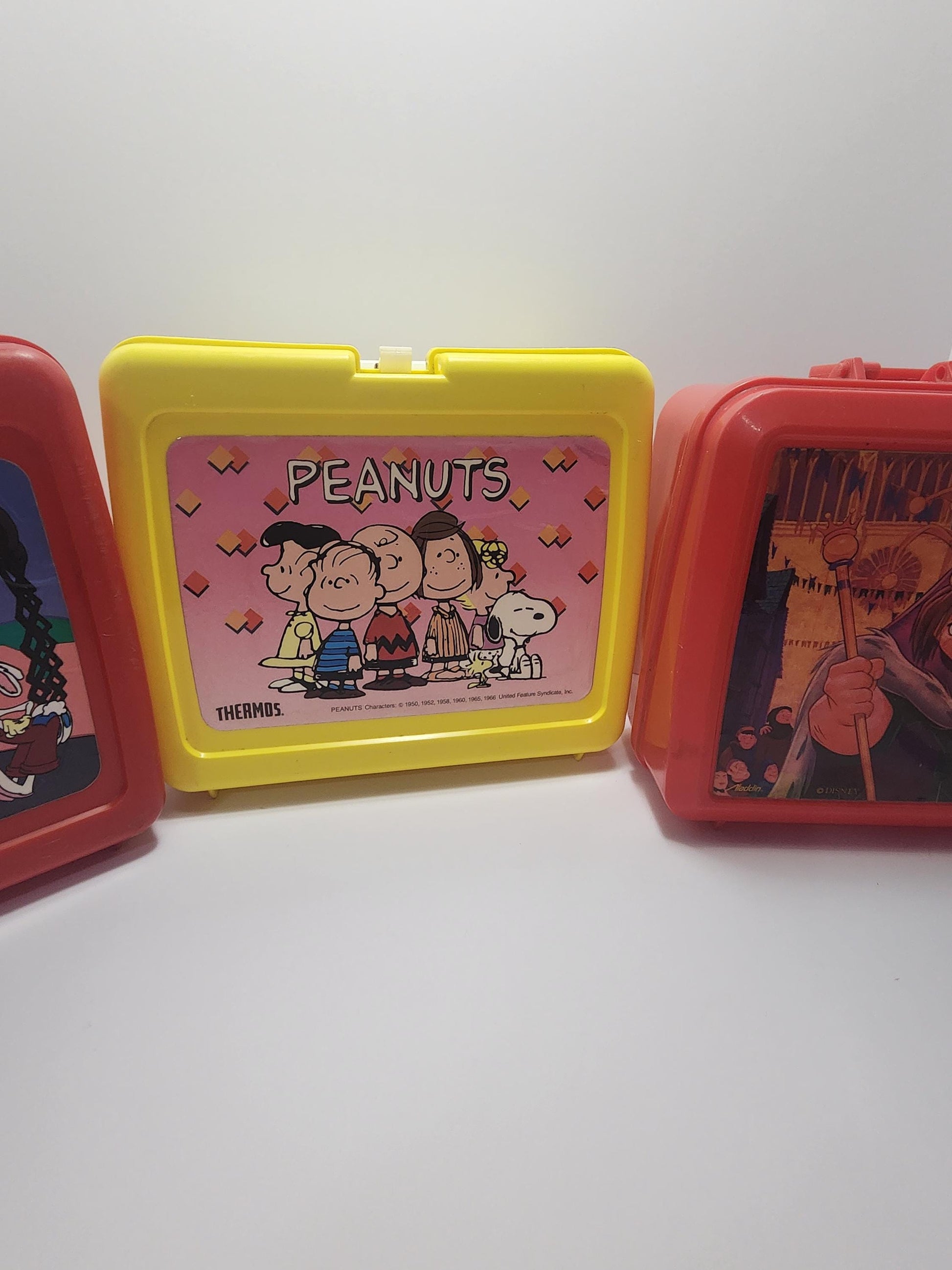 Vintage 1980s 1990s Character Lunchboxes By Aladdin - Hunchback Of Notre Dame - Roger Rabbit - Peanuts Gang - Snoopy - Lunchbox - Aladdin