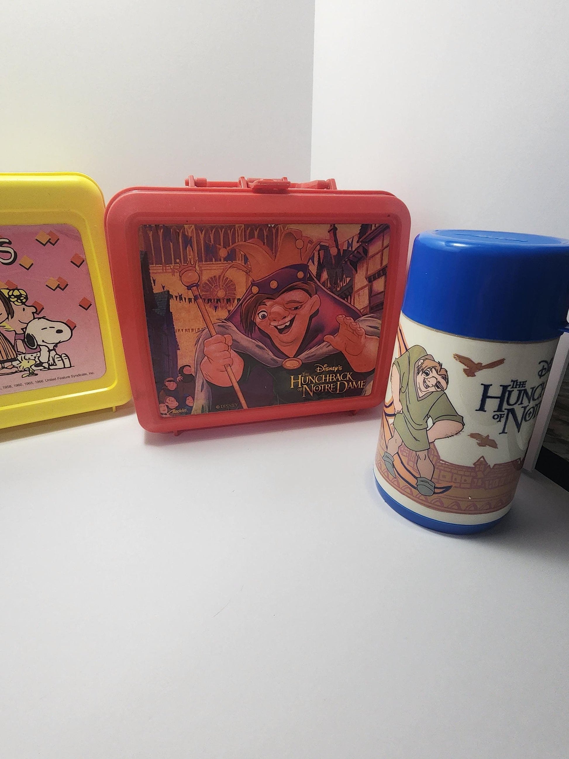 Vintage 1980s 1990s Character Lunchboxes By Aladdin - Hunchback Of Notre Dame - Roger Rabbit - Peanuts Gang - Snoopy - Lunchbox - Aladdin