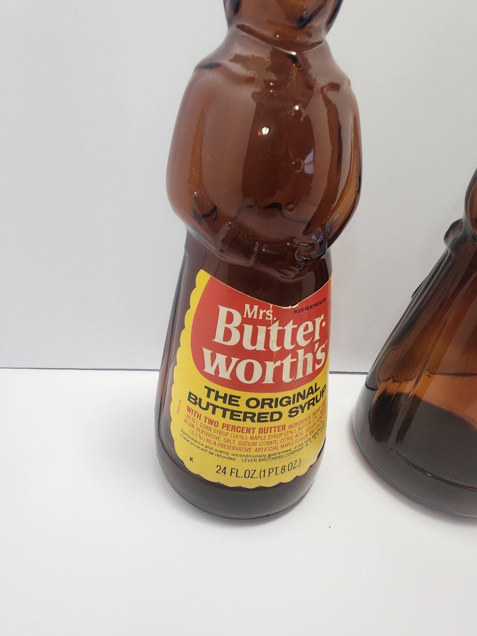 Vintage Mrs Butterworths Syrup Glass Container - Butterworth - Syrup - Vintage Food - Collectable Glass - Glass Jar - Food Container