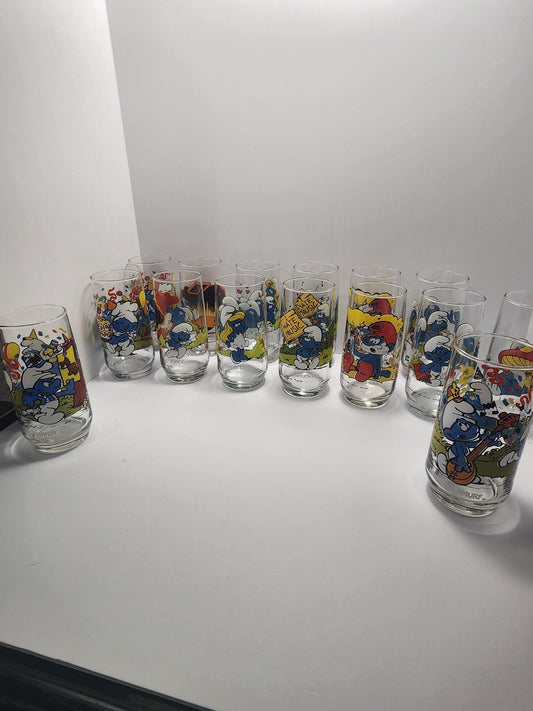 1983 Hardee's Smurfs Glasses - Hardee's Glasses - Vintage Smurfs - Smurfs Glasses